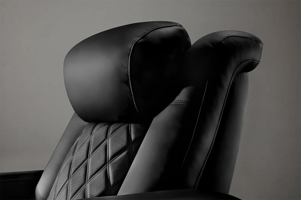 Valencia 2025 New Tuscany XL Ultimate Luxury Leather Home Theater Seating - 3-Seater Row in Premium Onyx Black | Perfect for Home Cinemas, Media Rooms & Luxury Home Theaters