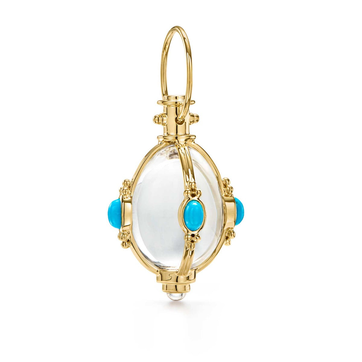 Temple St. Clair Medium Turquoise Rock Crystal Amulet Necklace - Healing Crystal Jewelry for Women, Spiritual Protection Pendant - Perfect for Meditation, Yoga & Energy Balancing