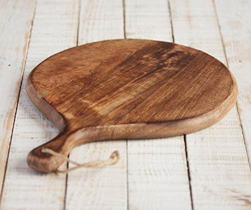 Premium Round Mango Wood Chopping Board - Natural Antibacterial Kitchen Cutting Board with Juice Groove | Multipurpose Wooden Serving Platter & Pizza Tray | Eco-Friendly Gift for Mom, Wife & Home Chefs | Perfect for Meal Prep, Charcuterie Boards & Entertaining