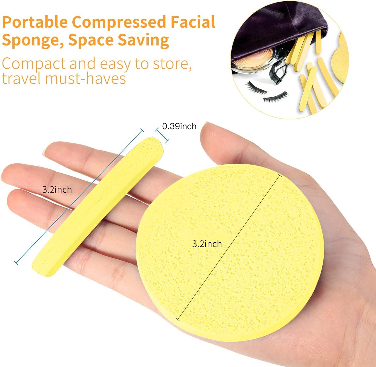 12-Pack Professional Compressed Facial Sponges for Makeup Removal & Deep Cleansing - Round Exfoliating Sponge Pads for Estheticians, Spa, Face Washing & Mask Application - Perfect for Daily Skincare & Salon Treatments