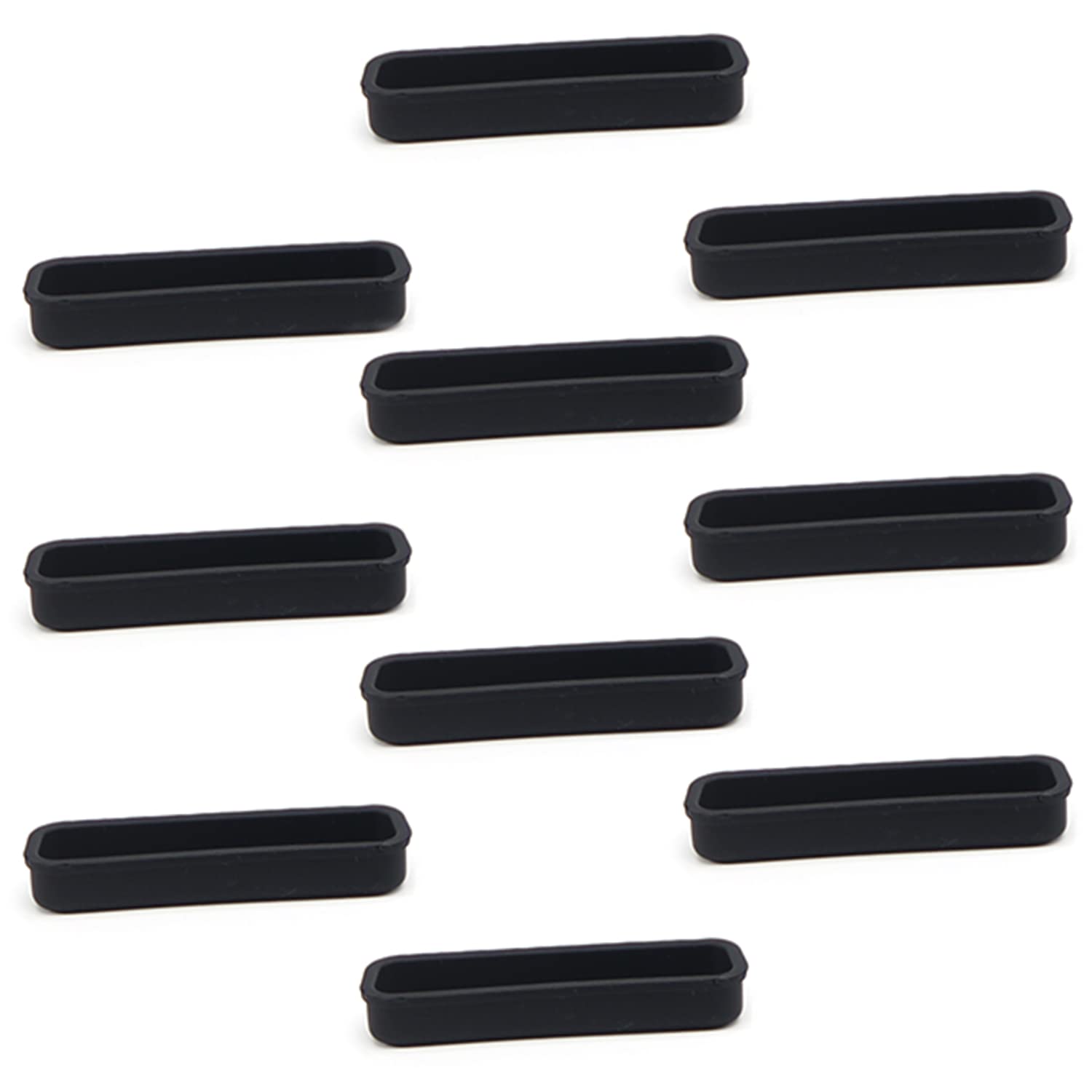 Fielect 5-Pack Black DB-25 Silicone Dust Covers for Parallel Printer Ports - 40x10x5mm Anti-Dust Protector Caps | Perfect for Office Equipment, Computer Accessories & Electronics Protection