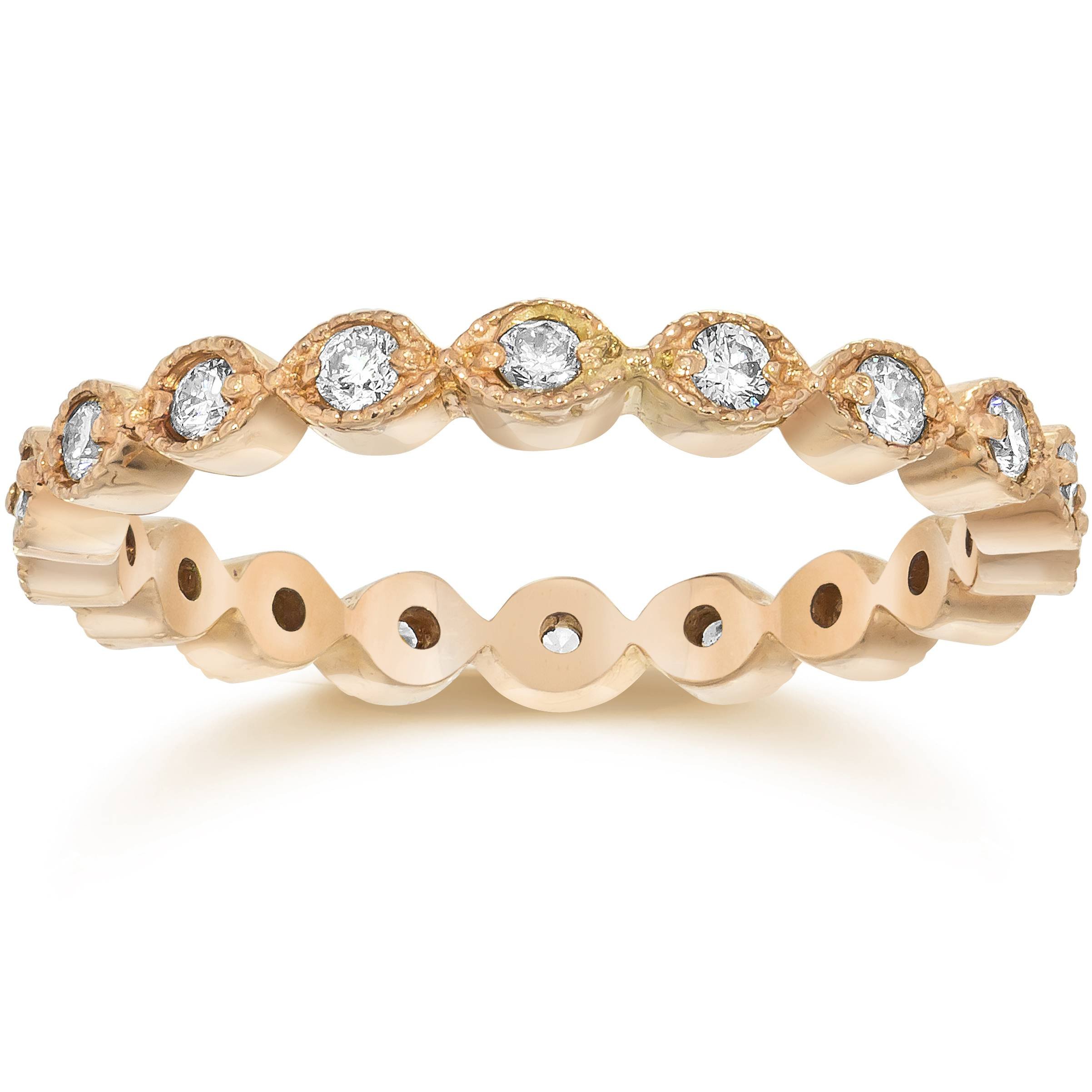 1/3ct Lab Grown Diamond Stackable Wedding Eternity Ring - 14K Rose Gold Band for Women - Perfect for Anniversary, Proposal, Bridal Jewelry & Everyday Luxury