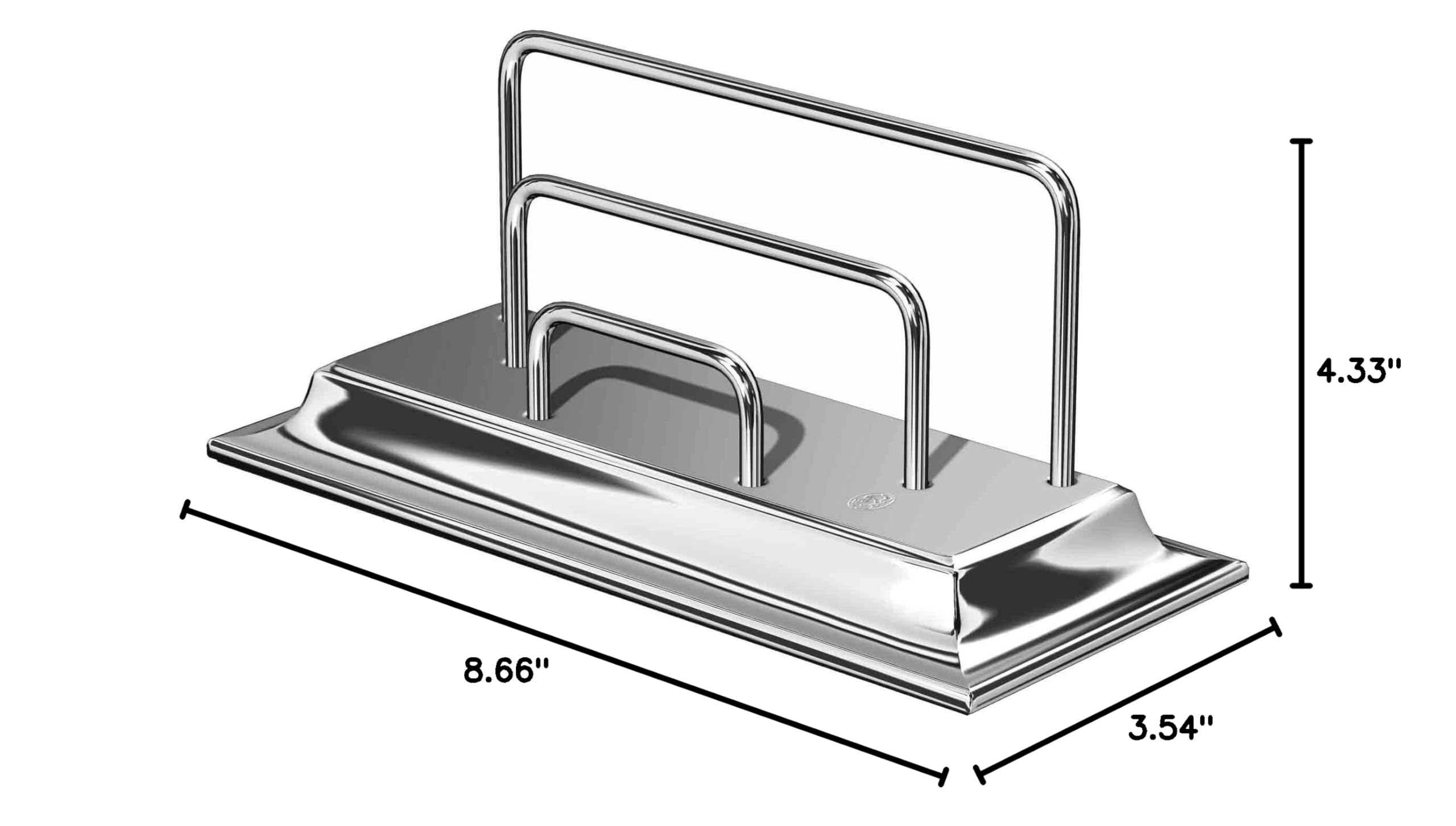 Chrome Plated Metal Letter Holder - Stylish Desktop Organizer for Mail, Bills, and Documents | Perfect for Home, Office, and Workspace Organization
