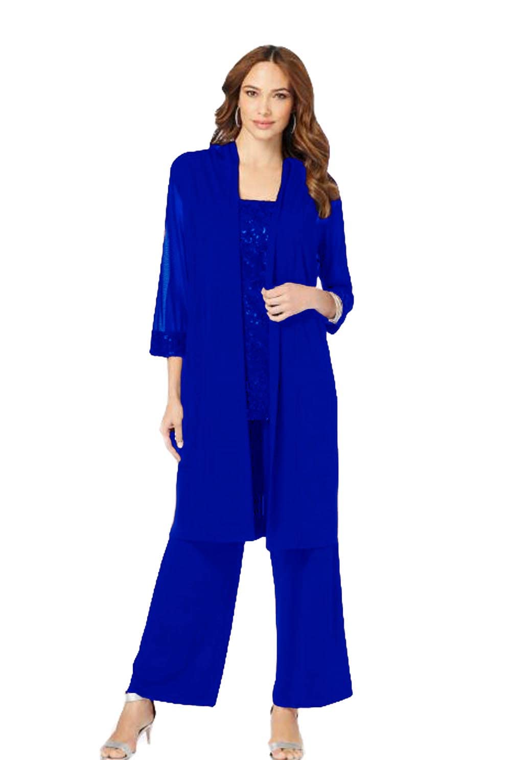 Elegant 3-Piece Women's Pantsuit Set with Blazer - Mother of The Bride Outfit, Wedding Guest Suit for Women, Formal Occasions & Special Events