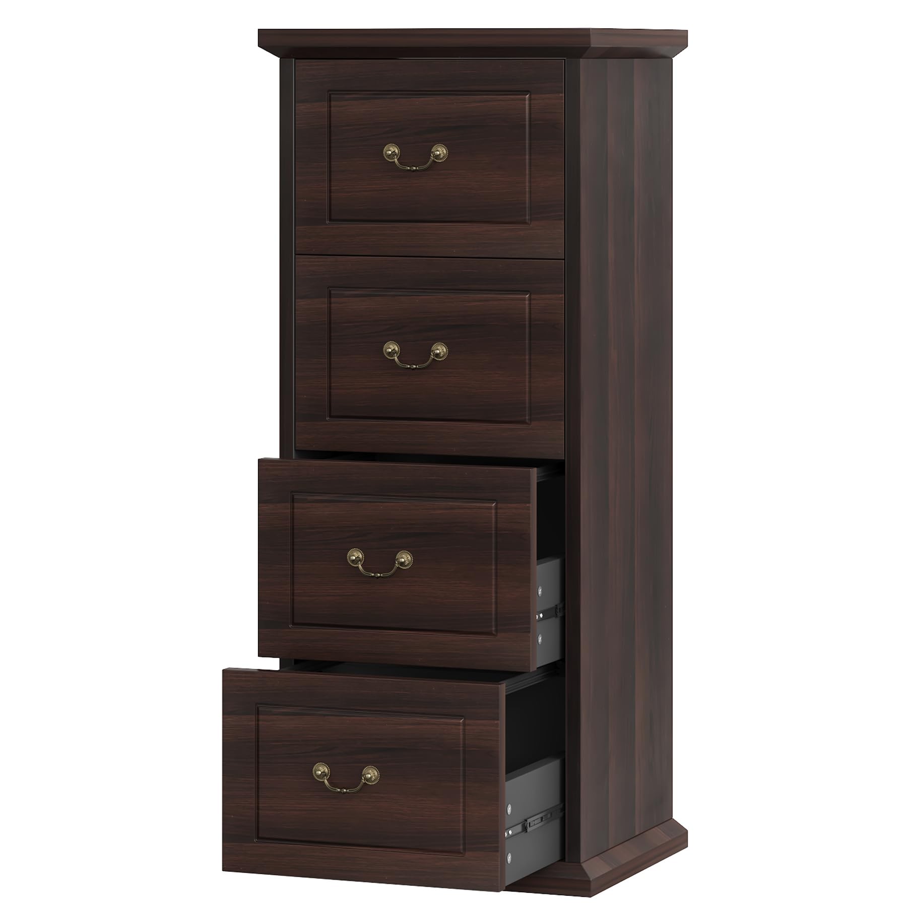 Tribesigns 4-Drawer Vertical File Cabinet - Wooden Home Office Storage for A4/Letter Size Documents | Space-Saving Narrow Tall Design for Home & Office Organization