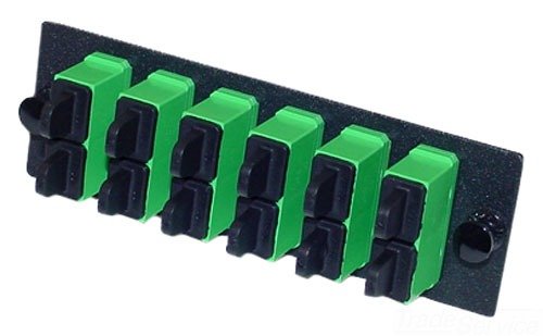 Panduit FAP6WAGDSCZ 6-Port Single-Mode Fiber Optic Adapter Panel with Zirconia Ceramic Split Sleeve - Green | High-Speed Data Center & Telecom Network Connectivity Solution