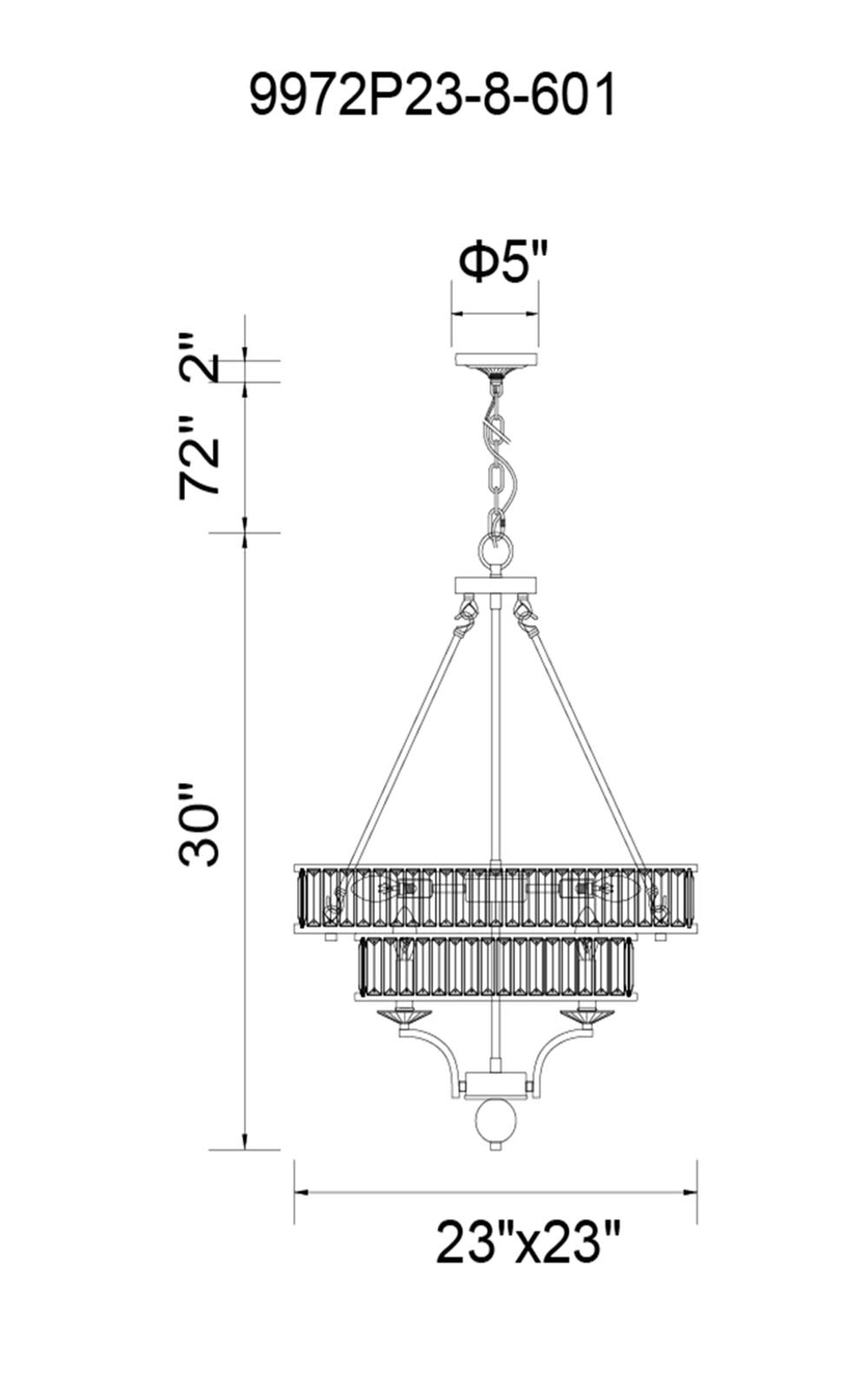 Shalia 8-Light Traditional Black Metal Chandelier - Elegant Dining Room Lighting Fixture for Home Decor & Farmhouse Style Interiors