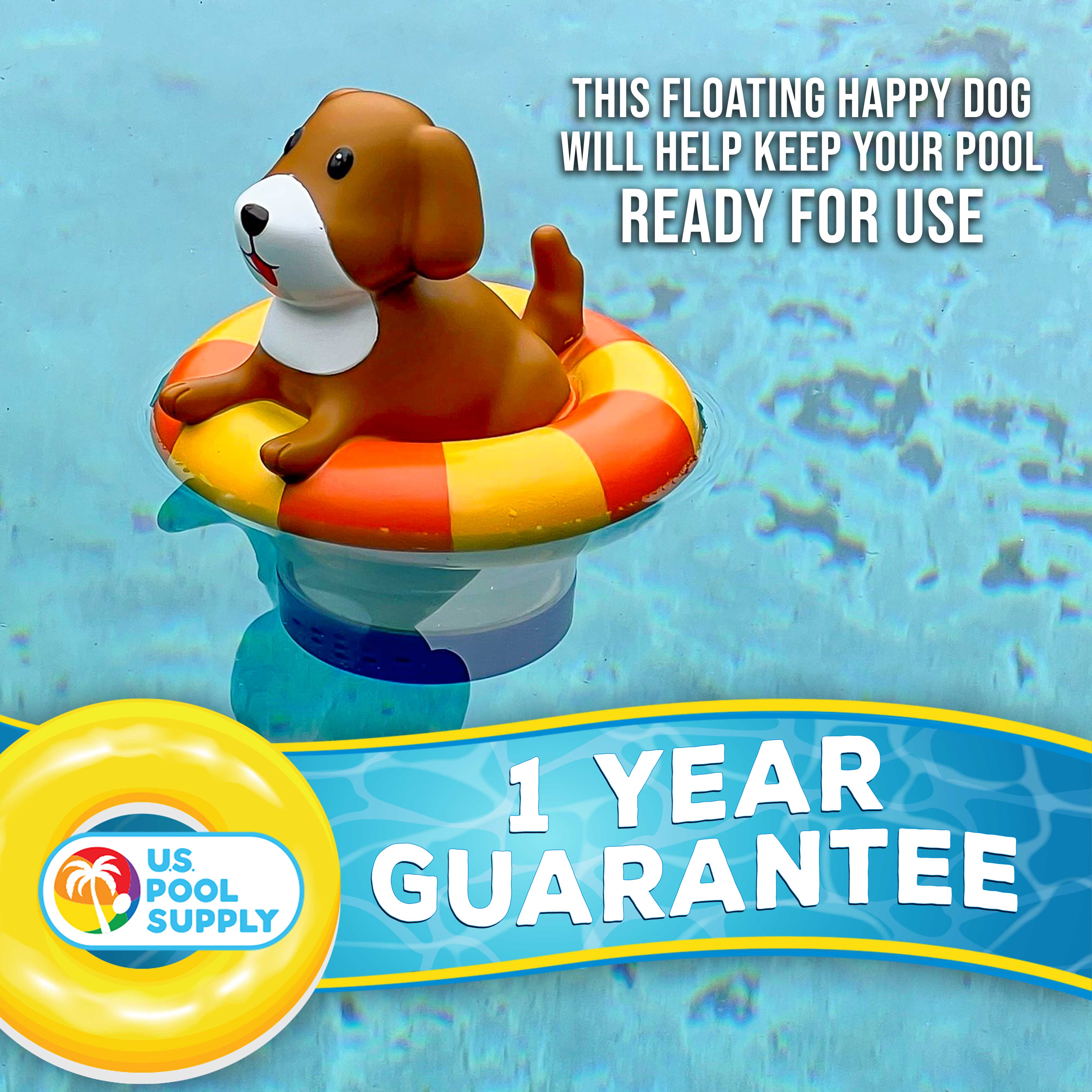 Puppy Dog Floating Pool Chlorine Dispenser - Collapsible Base Holds 3 Tablets, Cute Pet-Themed Pool Float for Dogs | Perfect for Backyard Pools, Summer Fun & Pet Water Safety