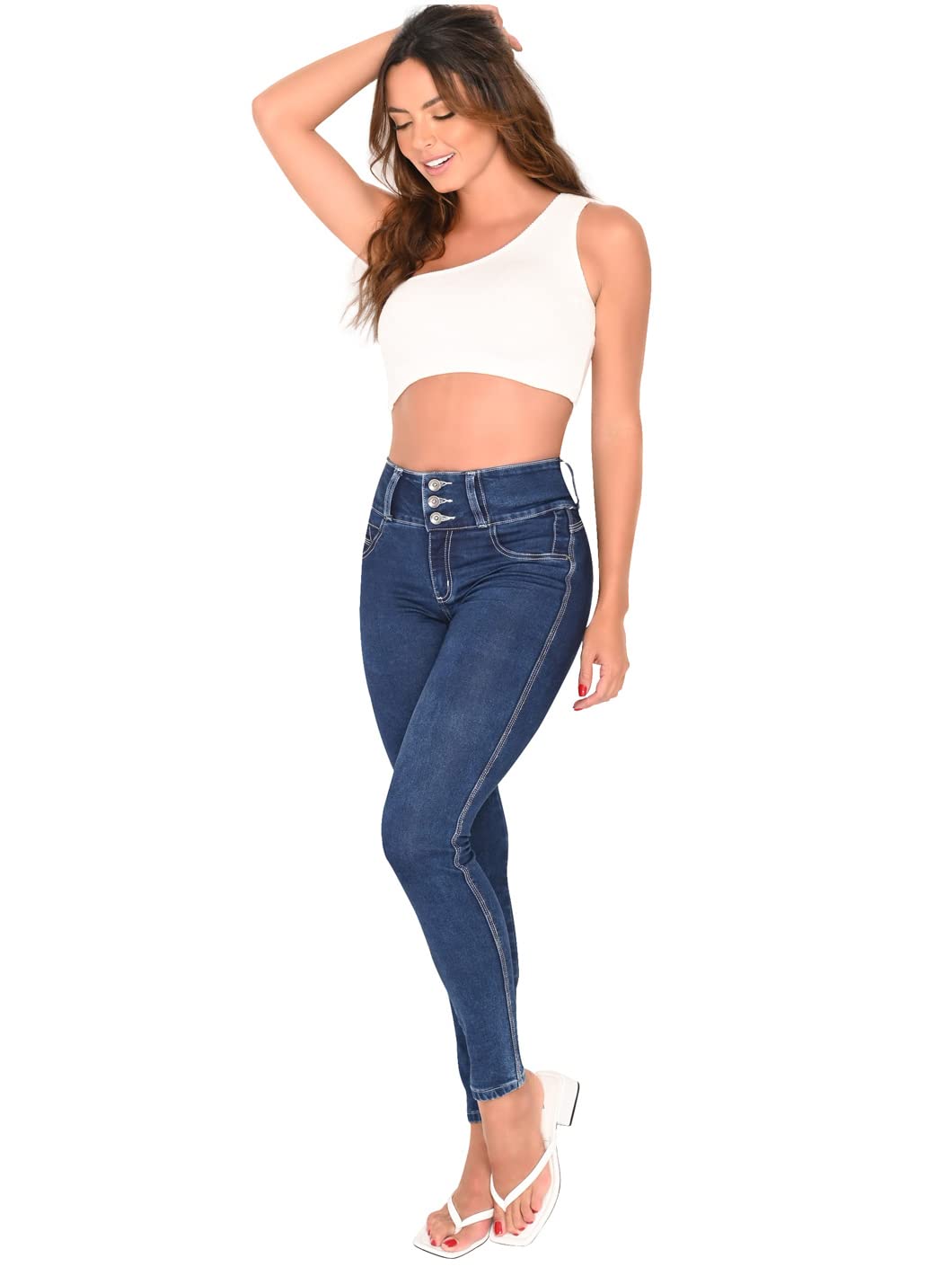L.O.W.L.A SHAPEWEAR High Waisted Butt Lifting Jeans for Women - Colombian Style Tummy Control Denim Pants | Perfect for Date Night, Work & Casual Outfits