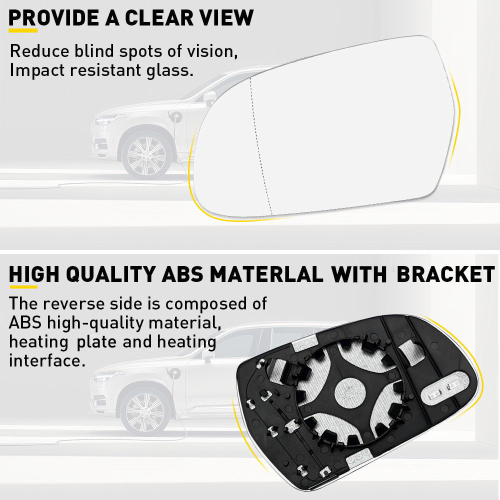 Heated Side Mirror Glass for Audi A3 A4 A5 S4 S5 - Left & Right Replacement - Defrosting Rearview Mirror for Winter Driving Safety