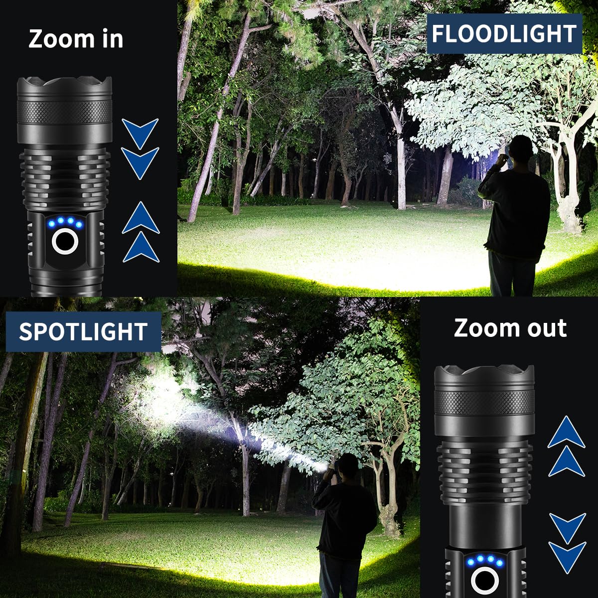 Super Bright Rechargeable Flashlight 990000 Lumens - 2 Pack Tactical LED Flashlights with 5 Modes, Waterproof & High-Powered - Perfect for Camping, Hiking, Emergency, and Outdoor Adventures