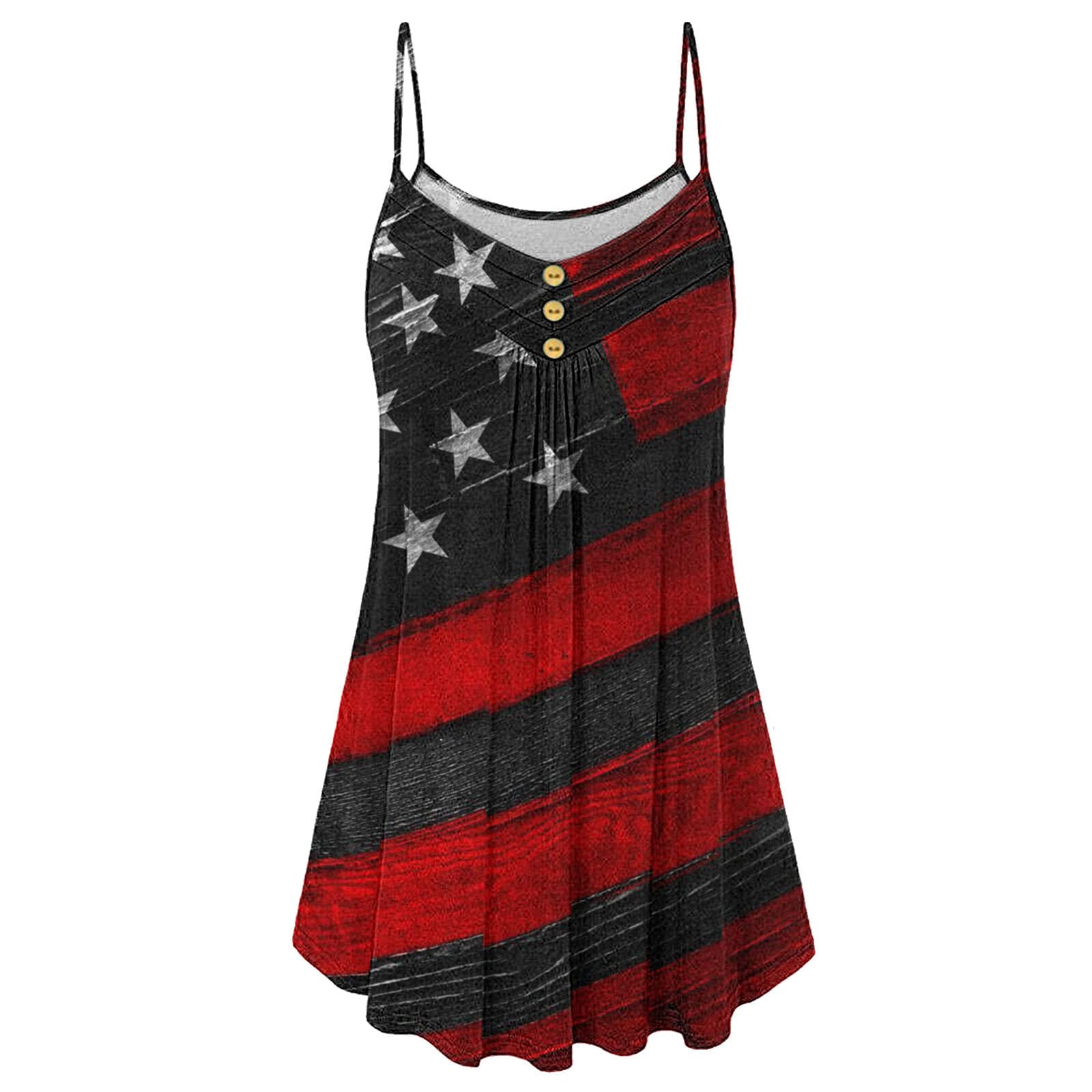 Gibobby Women's Tube Tops - 4th of July Printed Sleeveless Tank Tops, Summer Casual Lace Vest Tops for Beach, Music Festivals & Boho Style Outfits
