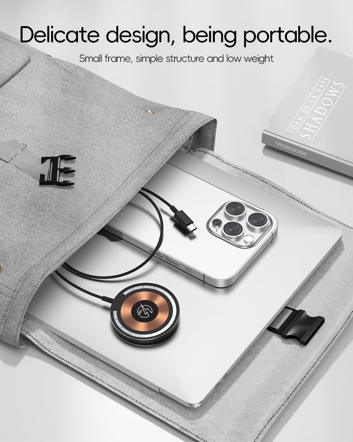 Magnetic Wireless Charger for iPhone 15/14/13/12 Series - Fast Charging Mag-Safe Compatible Charging Pad with Strong Magnet - Perfect for Home, Office, and Travel Use