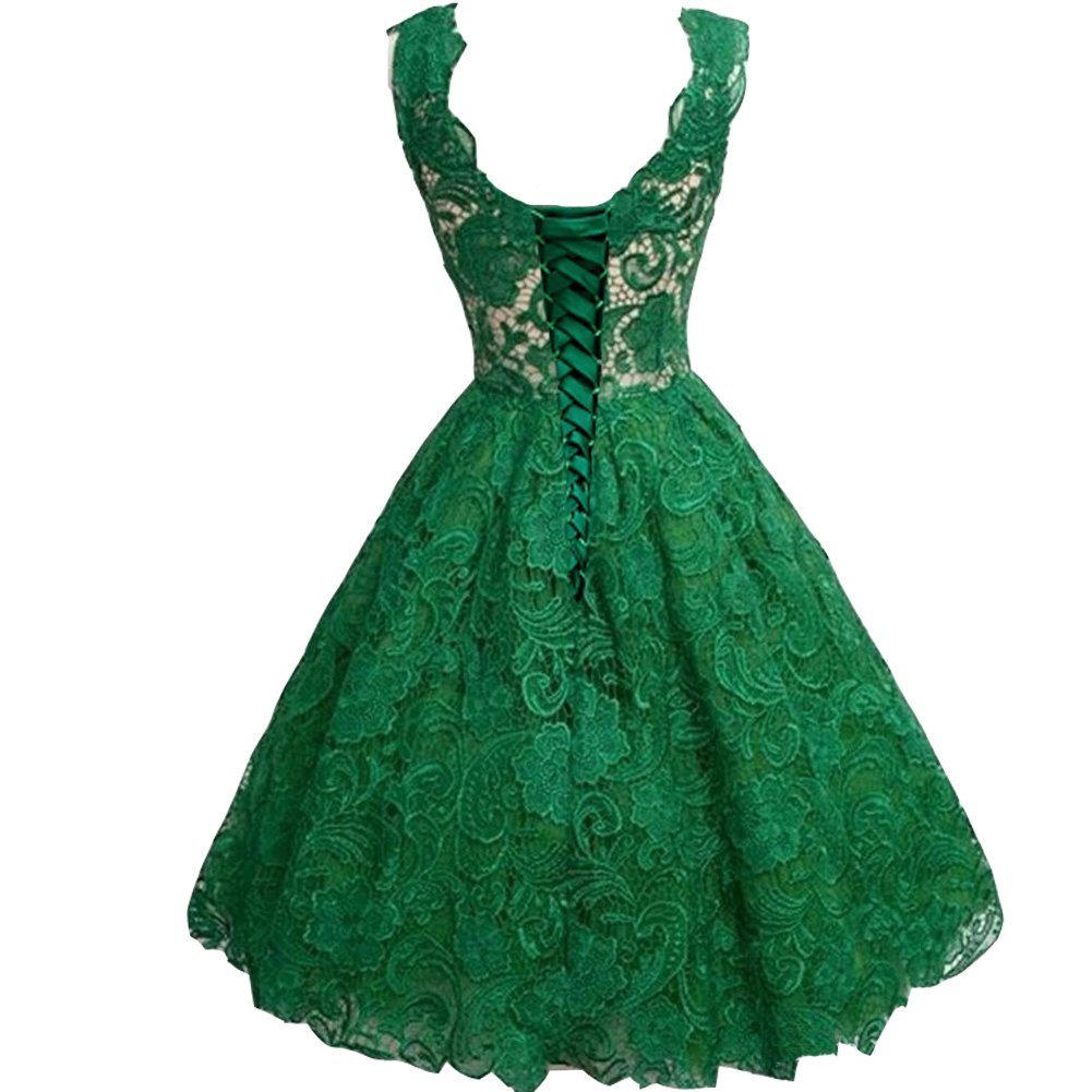 Kivary Lace Short Prom Homecoming Dresses - Elegant A-Line Knee Length Cocktail Party Dress for Women | Perfect for Homecoming, Prom, Wedding Guest & Special Occasions