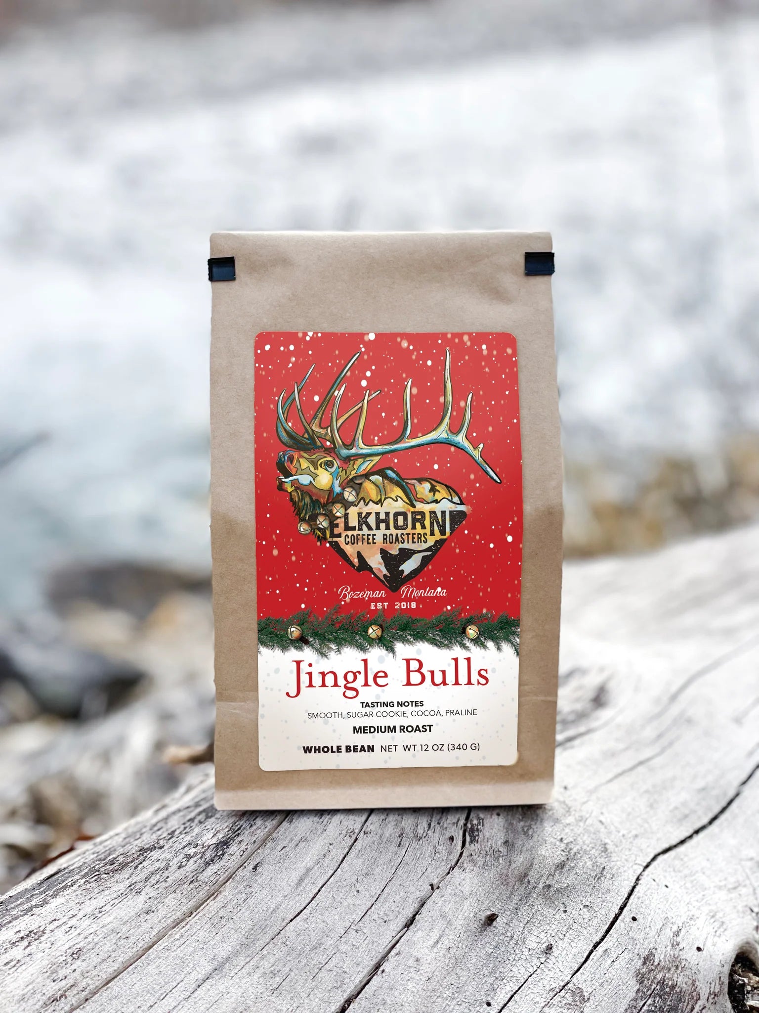 Elkhorn Coffee Roasters Jingle Bulls Premium Coffee Beans - Rich & Bold Flavor for Home Brewing & Gifting