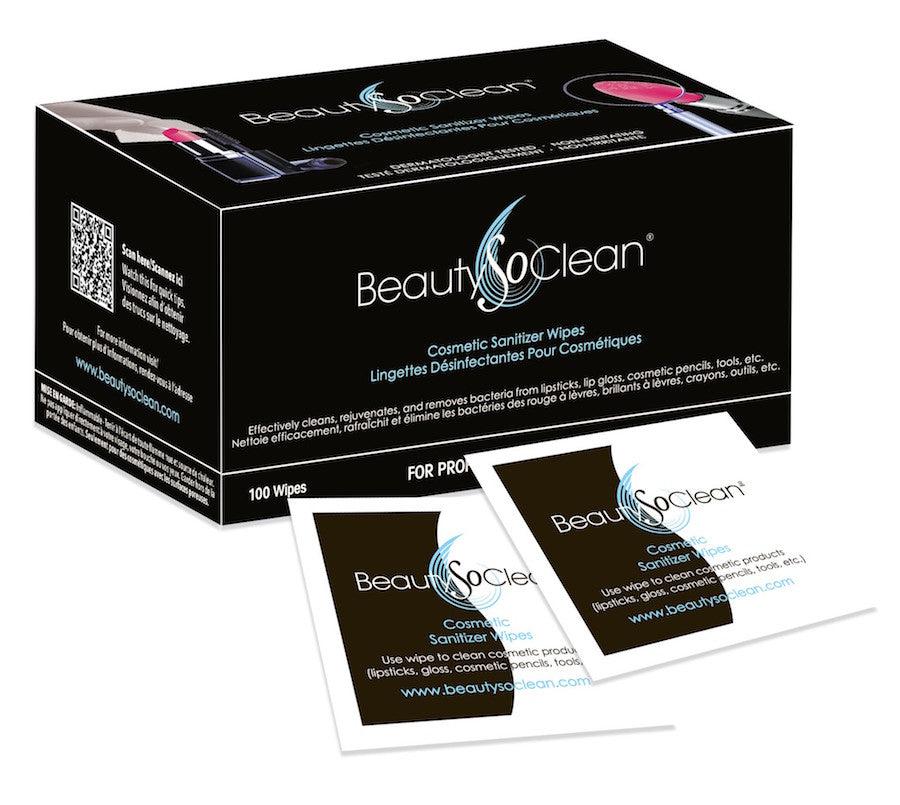 BeautySoClean Cosmetic Sanitizer Wipes - Antibacterial Makeup Brush & Tool Cleaning Wipes for Professional Salon & Home Use - Keep Your Beauty Tools Hygienic & Safe