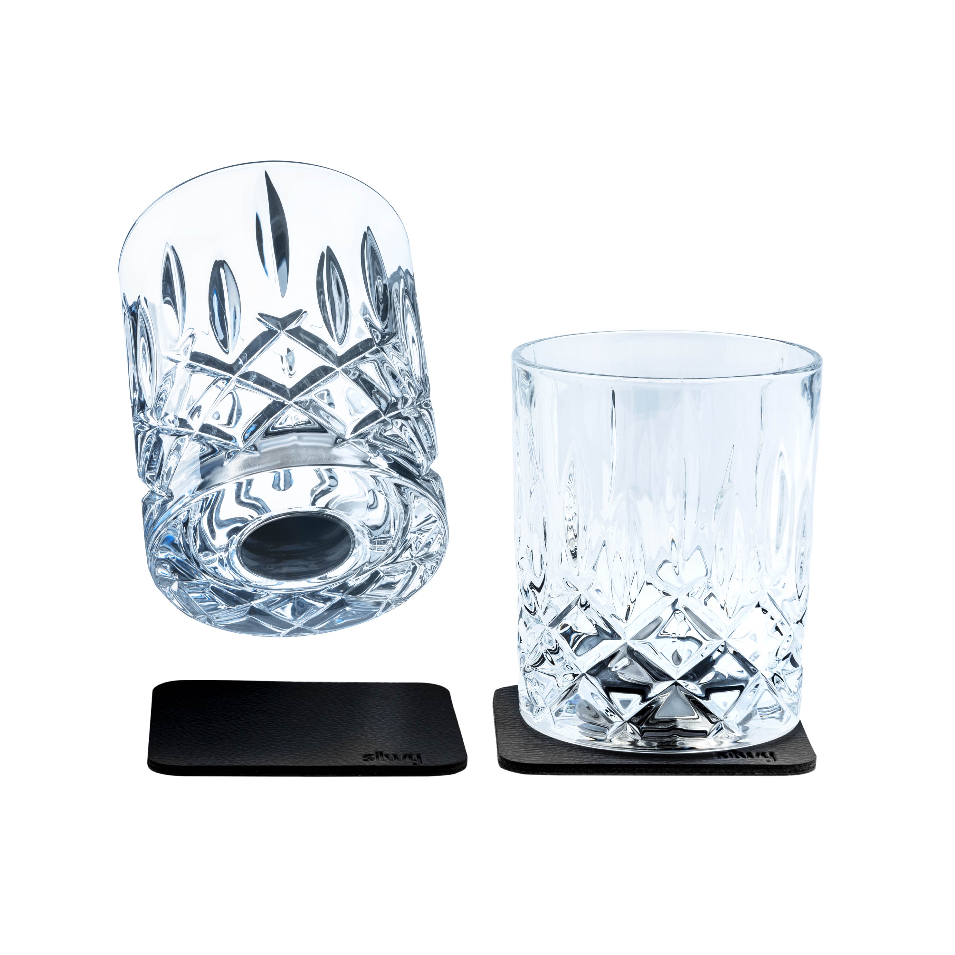 Premium Crystal Whisky Glasses with Magnet Base - Elegant Drinking Glasses for Scotch, Bourbon & Whiskey Lovers - Perfect for Home Bar, Gifts & Special Occasions