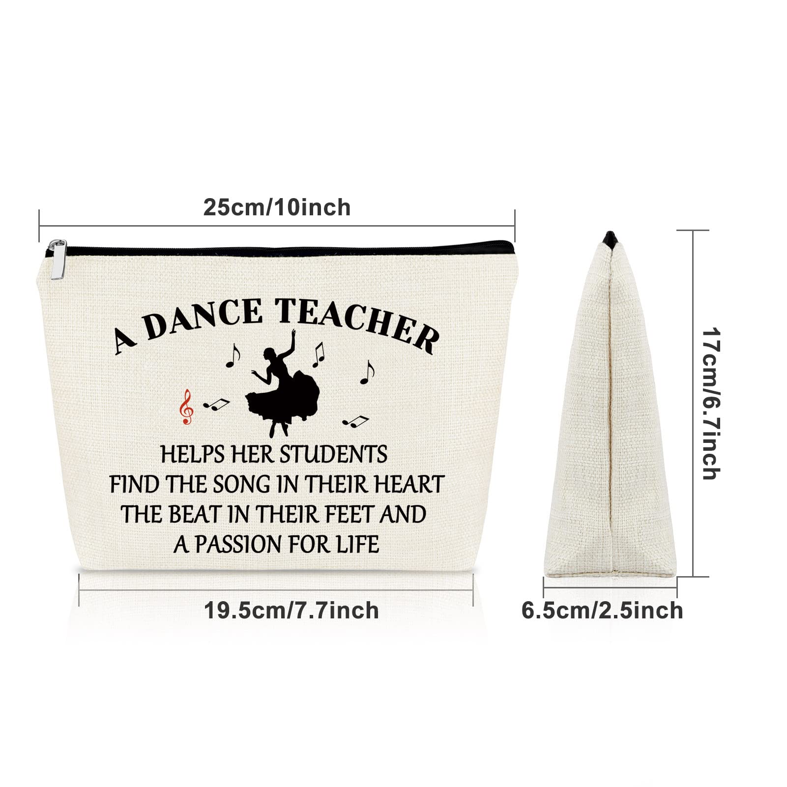 Stylish Sazuwu Makeup Bag & Travel Pouch - Perfect Dance Teacher Gift for Women (Birthday, Thank You, Holiday Present) - Ideal for Dance Classes, Travel & Everyday Use