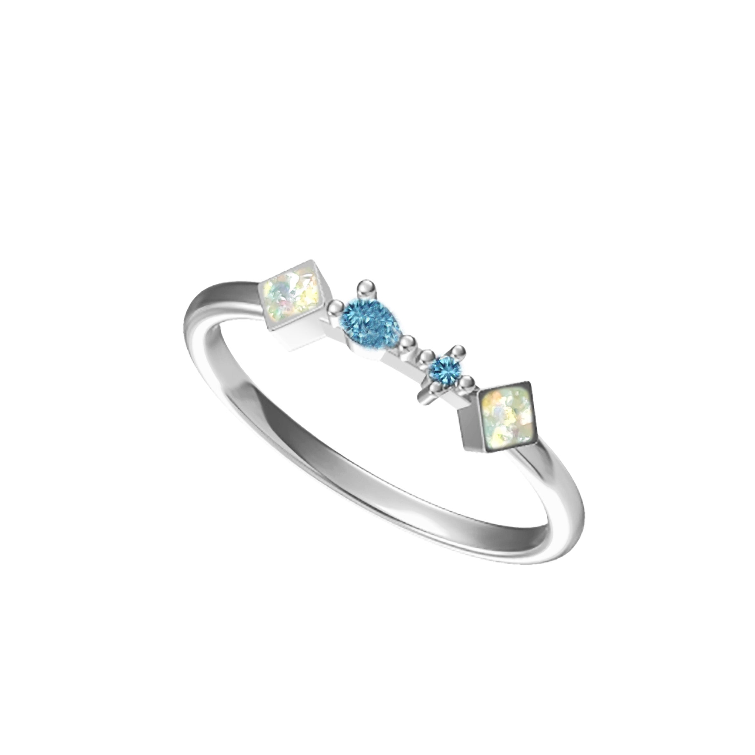 Starlit Whimsy Ashes Ring with Birthstone - Elegant Memorial Jewelry for Women, Perfect for Remembrance, Anniversaries & Special Occasions