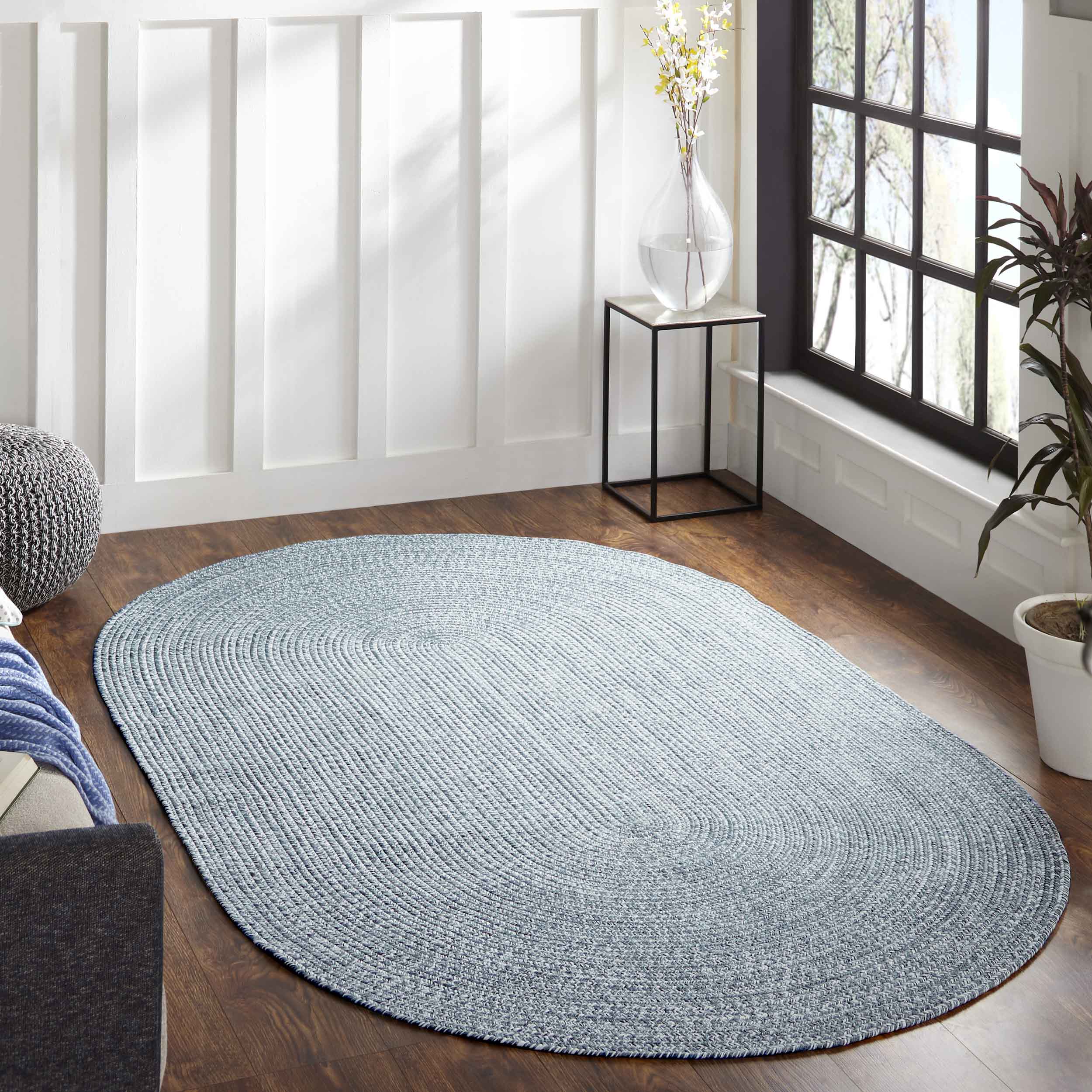 Reversible Braided Area Rug - 2-Tone Indoor/Outdoor Rug for Living Room, Bedroom, Patio & Deck - Non-Slip Durable Floor Mat for Home Decor