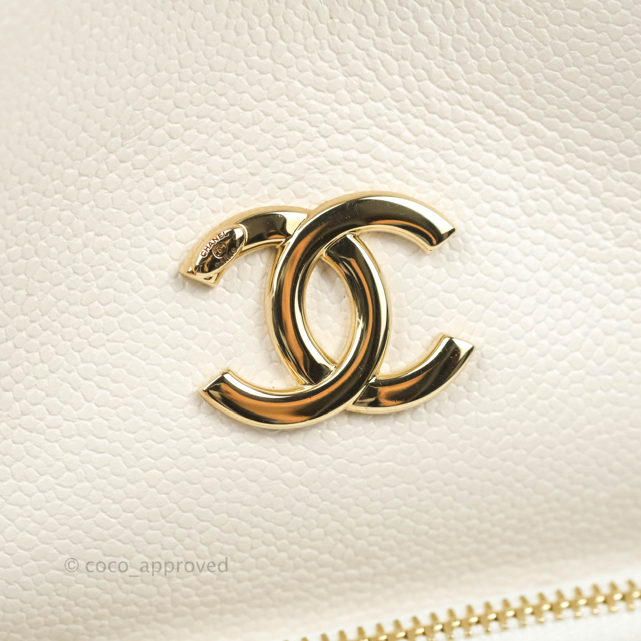 Chanel Business Affinity Drawstring Bucket Bag in White Caviar Leather with Gold Hardware - Perfect for Work, Travel & Everyday Luxury