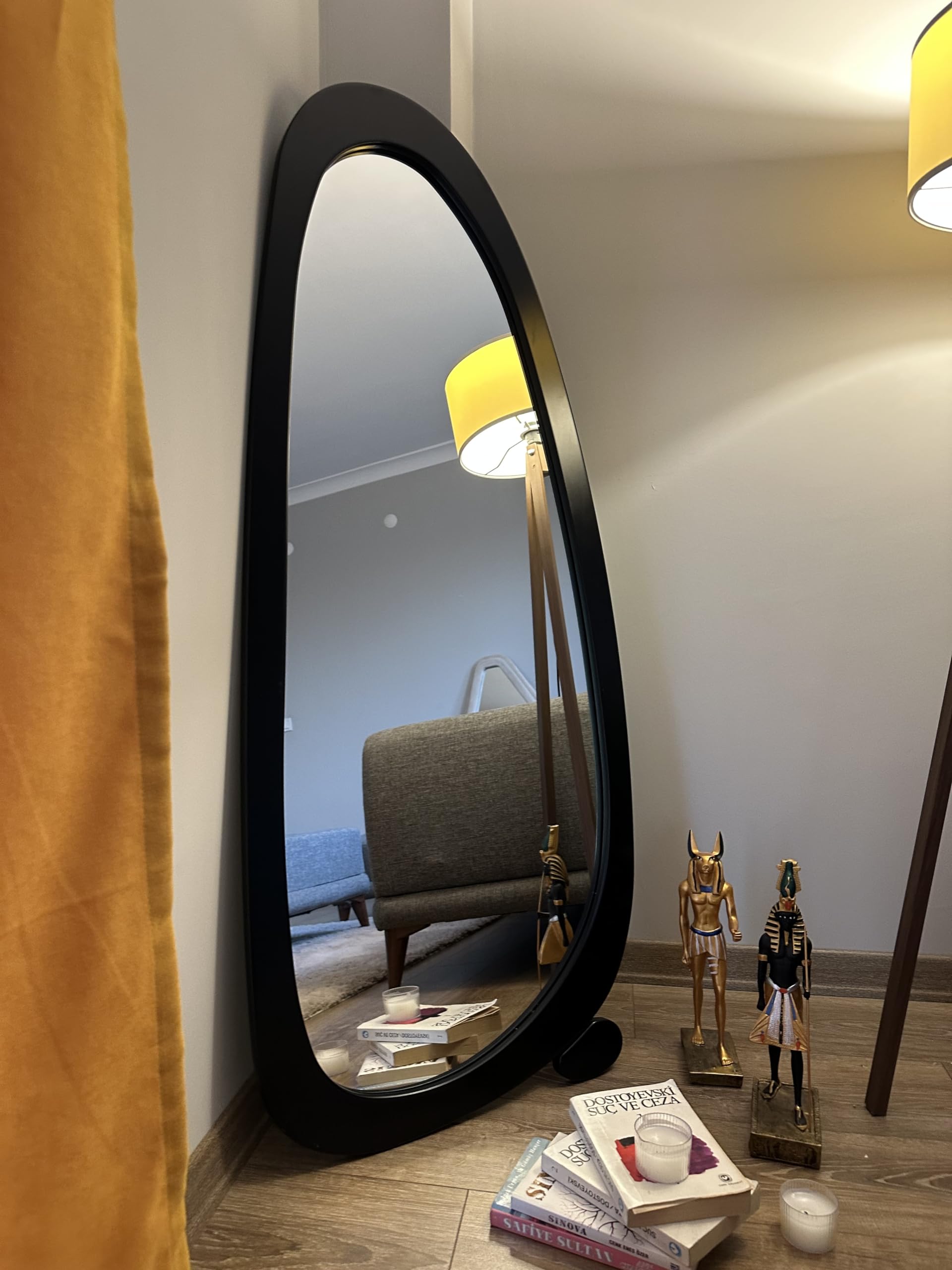 Handmade Wavy Full-Length Mirror with Unique Leg Design - 51