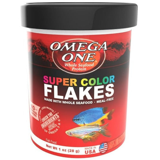 Omega One Super Color Flakes - Premium Tropical Fish Food for Vibrant Colors | Ideal for Freshwater & Saltwater Aquariums, Enhances Fish Health & Brightness