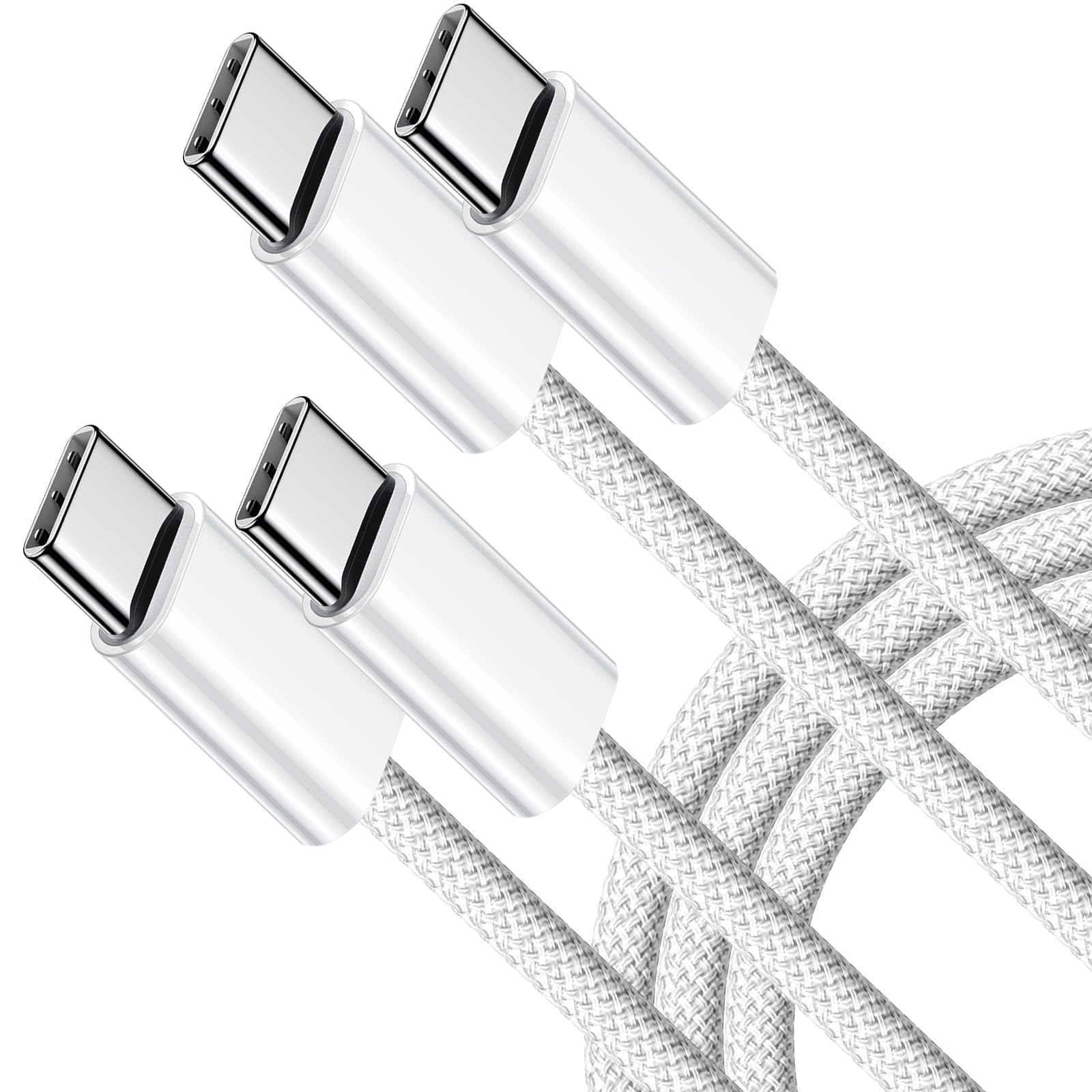 OCEEK 60W USB C to USB C Fast Charging Cable 2-Pack (1.8M) - Braided Type C Charger for iPhone 15/Plus/Pro/Pro Max, MacBook Pro, Galaxy S23 Ultra, Pixel, Nintendo Switch, LG Phones | Perfect for Home, Office & Travel Charging