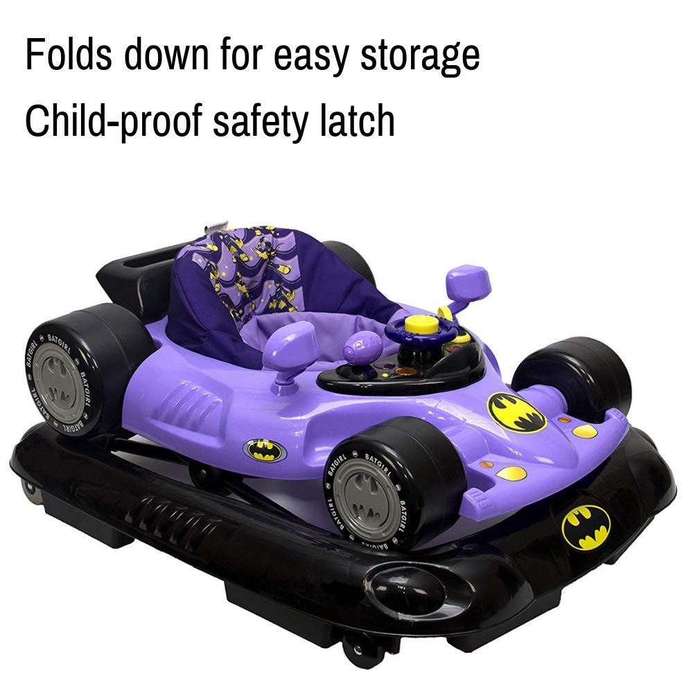 KidsEmbrace Batgirl Baby Activity Walker - DC Comics Themed Push Car with Music & Lights, Purple - Fun Learning Toy for Toddlers & Infants (Ideal for Indoor Play & Early Development)