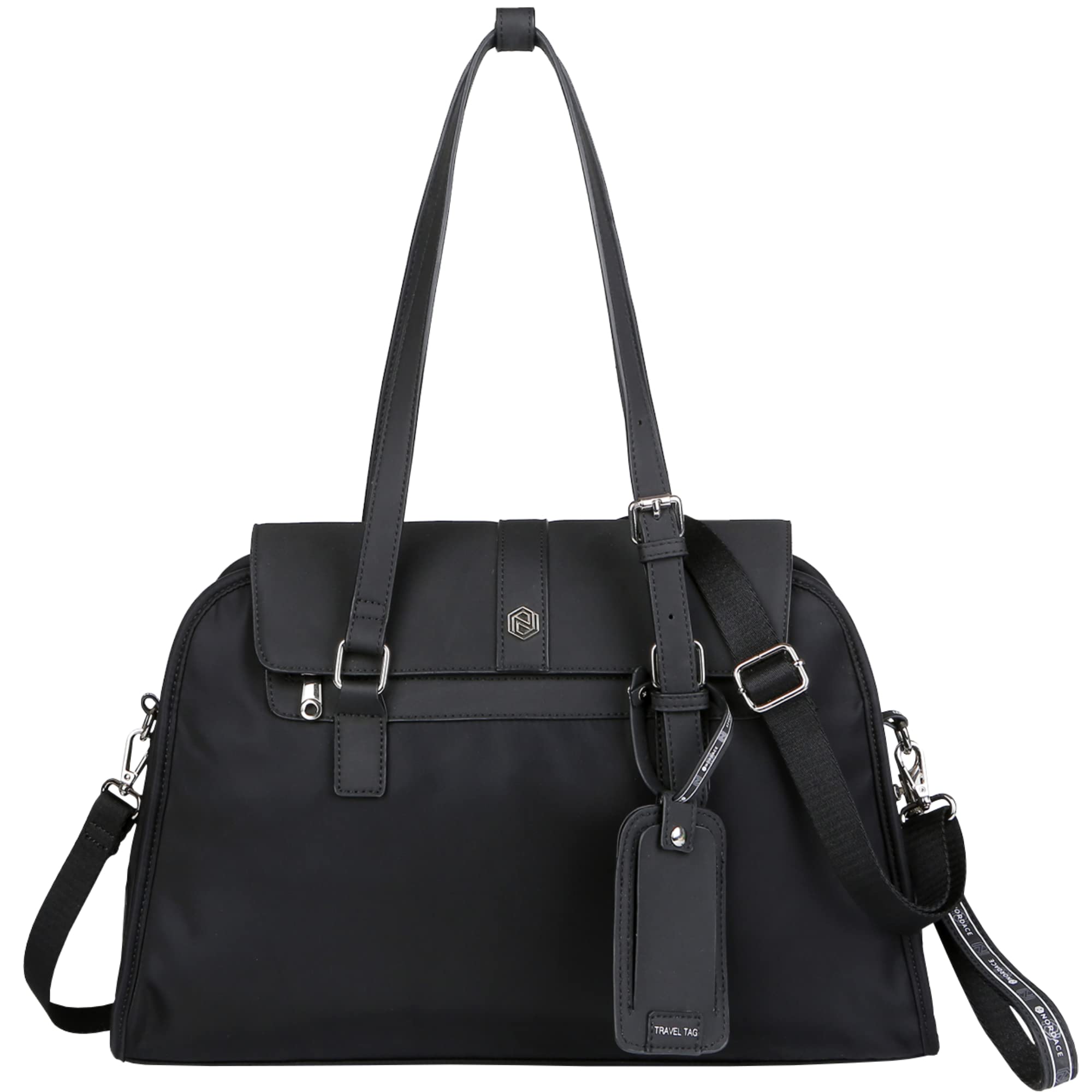 Nordace Leiden Smart Duffel Bag for Women with USB Charging Port - Water Resistant Travel Duffel Bag (Black) | Perfect for Gym, Business Trips & Weekend Getaways