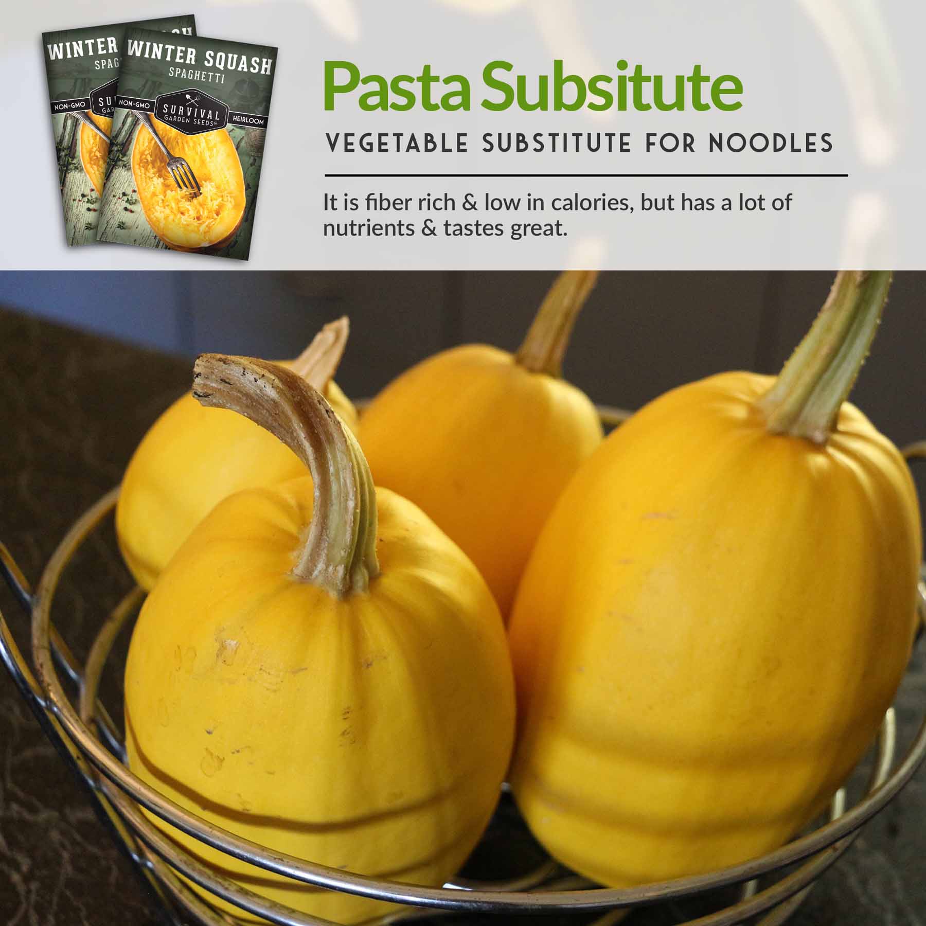 Organic Spaghetti Squash Seeds for Planting - Non-GMO, Heirloom Vegetable Seeds for Home Garden - Perfect for Healthy Pasta Alternatives, Low-Carb Diets & Fall Harvesting