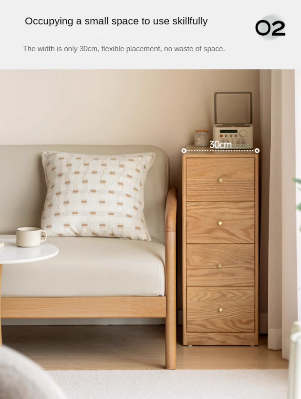 Solid Oak & Beech Wood Chest of Drawers - 5-Drawer Storage Cabinet with Multi-Functional Design for Bedroom, Living Room, and Office Organization