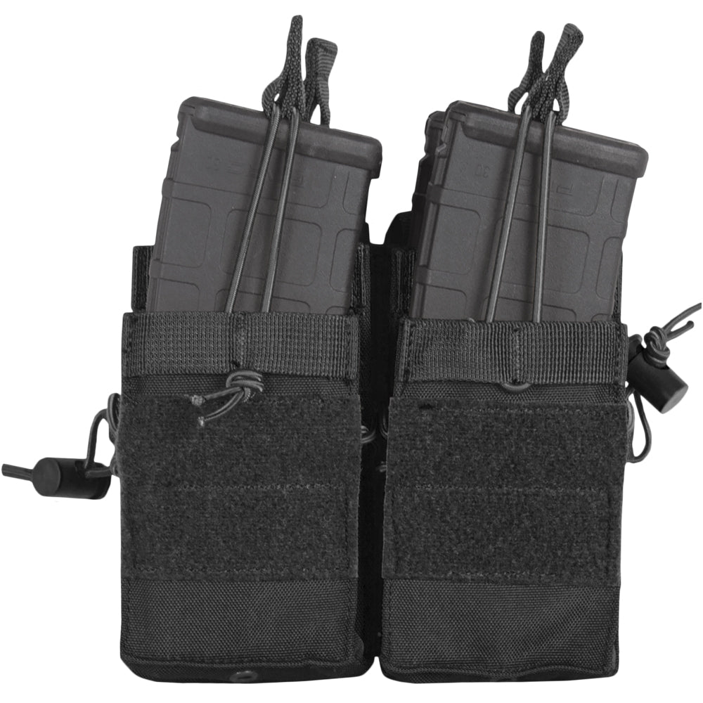 Quad AR-15 Magazine Holder - 4 Stackable Polymer Mag Pouch for Tactical Range & Hunting Use