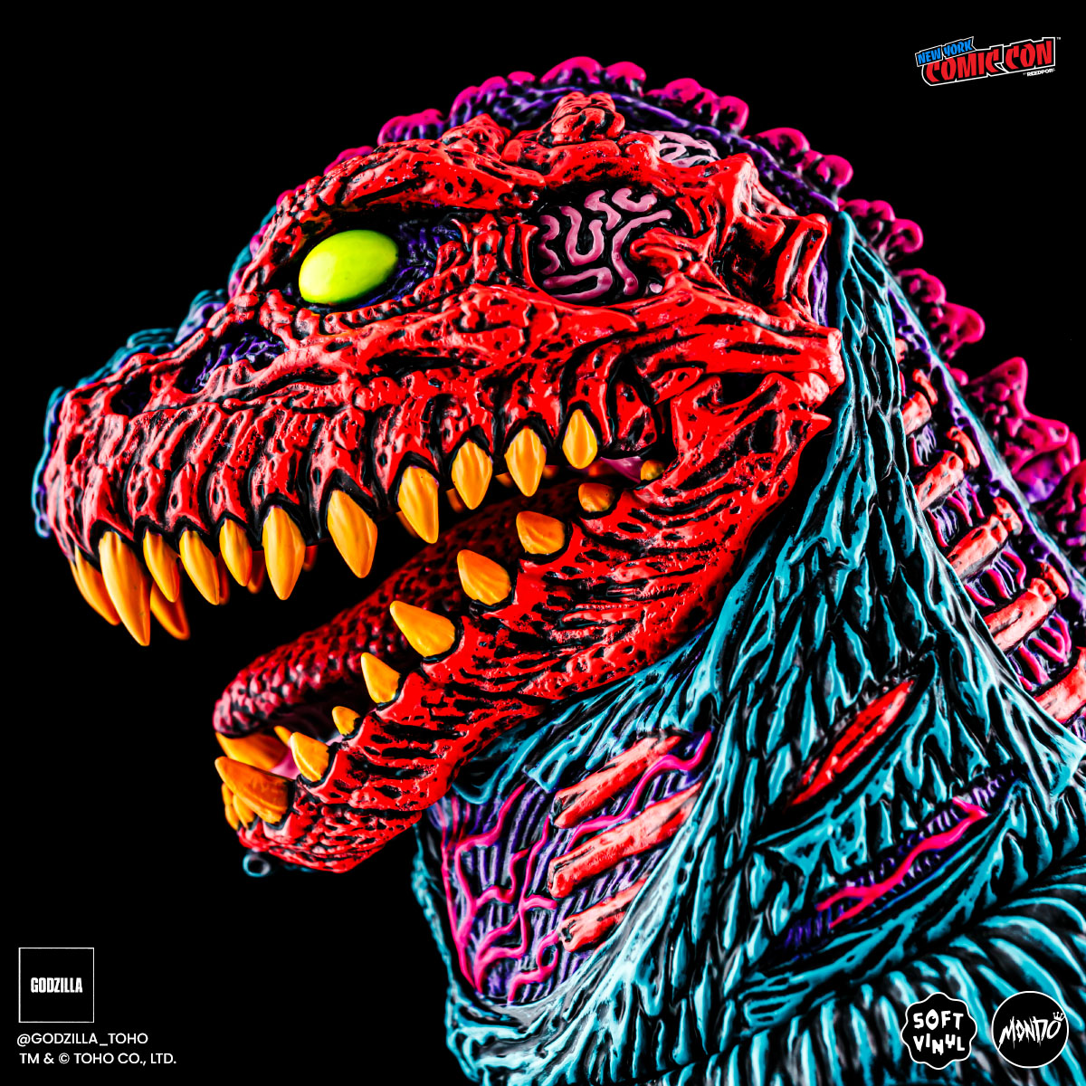 Godzilla Designer Vinyl Figure by James Groman - Psychedelic Variant Collectible Toy | Perfect for Anime Fans, Pop Culture Collectors & Home Office Decor