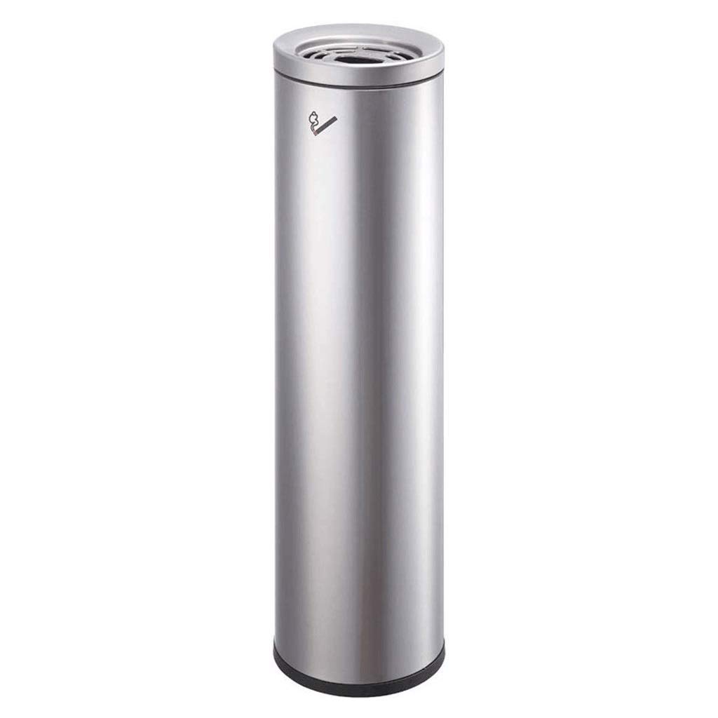 Stainless Steel Floor Standing Ashtray - Fire Safe Outdoor Cigarette Receptacle with Trash Can - Tall Vertical Patio Ashtray for Cigarette Disposal - Perfect for Backyard, Poolside & Smoking Areas