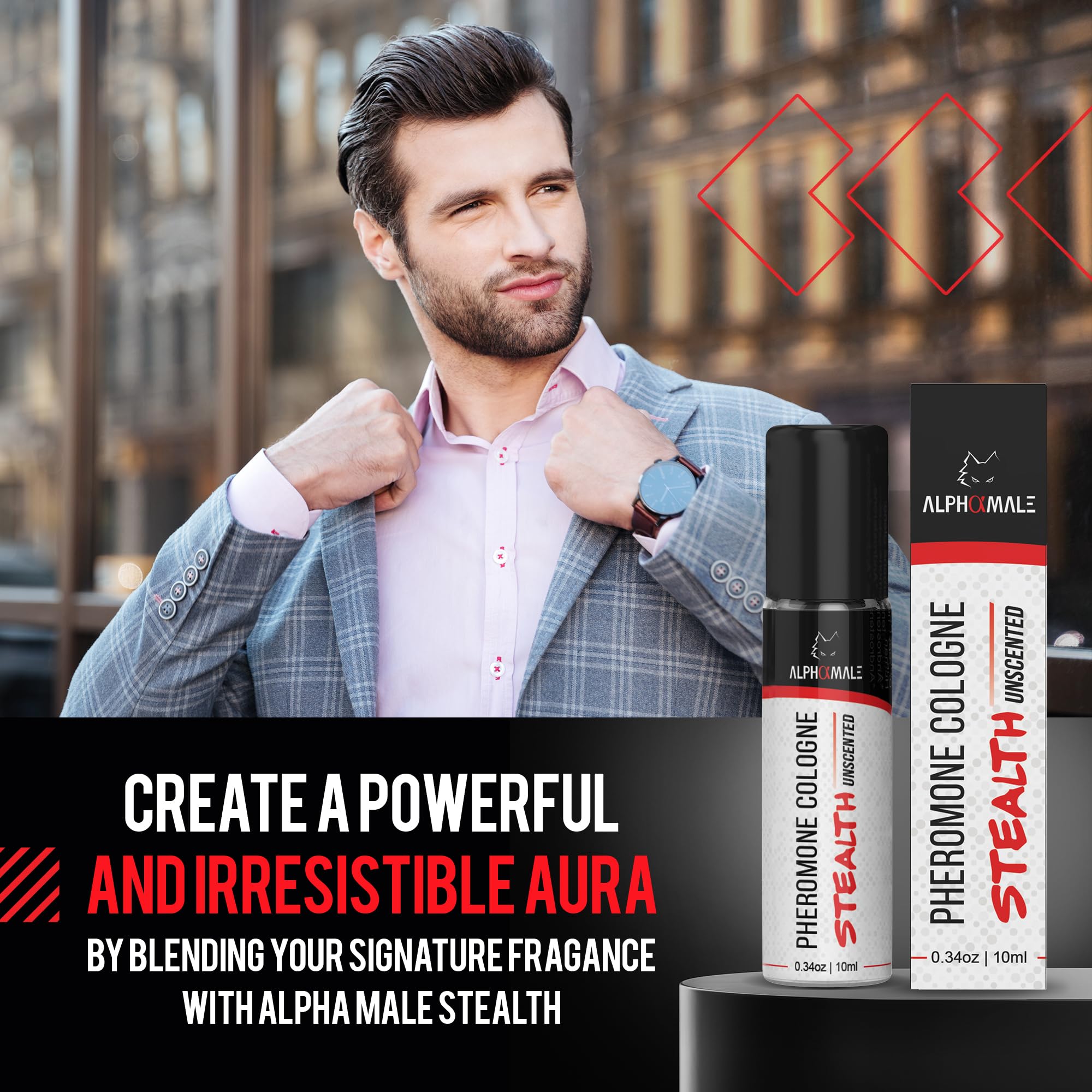 Best Pheromone Cologne for Men - Unscented Pure Pheromone Attractant Oil - 0.34 oz (10mL) Potent Blend to Enhance Attraction - Perfect for Dating & Nightlife