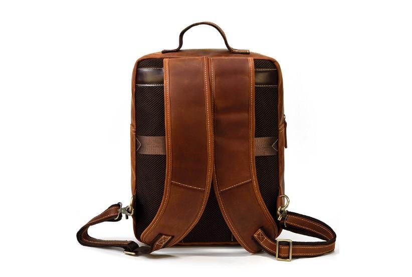 Premium Full Grain Leather Backpack for Women & Men - Durable Laptop Rucksack Purse - Perfect for Work, Travel & School