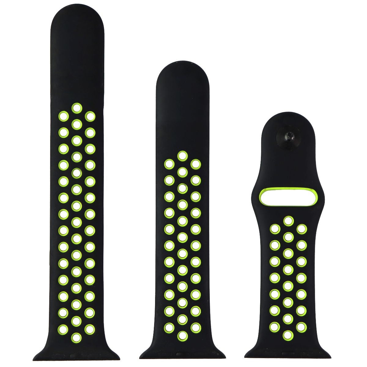 Apple Watch 44mm Nike Sport Band - Black/Volt - Compatible with 42mm, 44mm & 45mm Apple Watch Models | Full Set Included | Perfect for Running, Workouts & Active Lifestyles