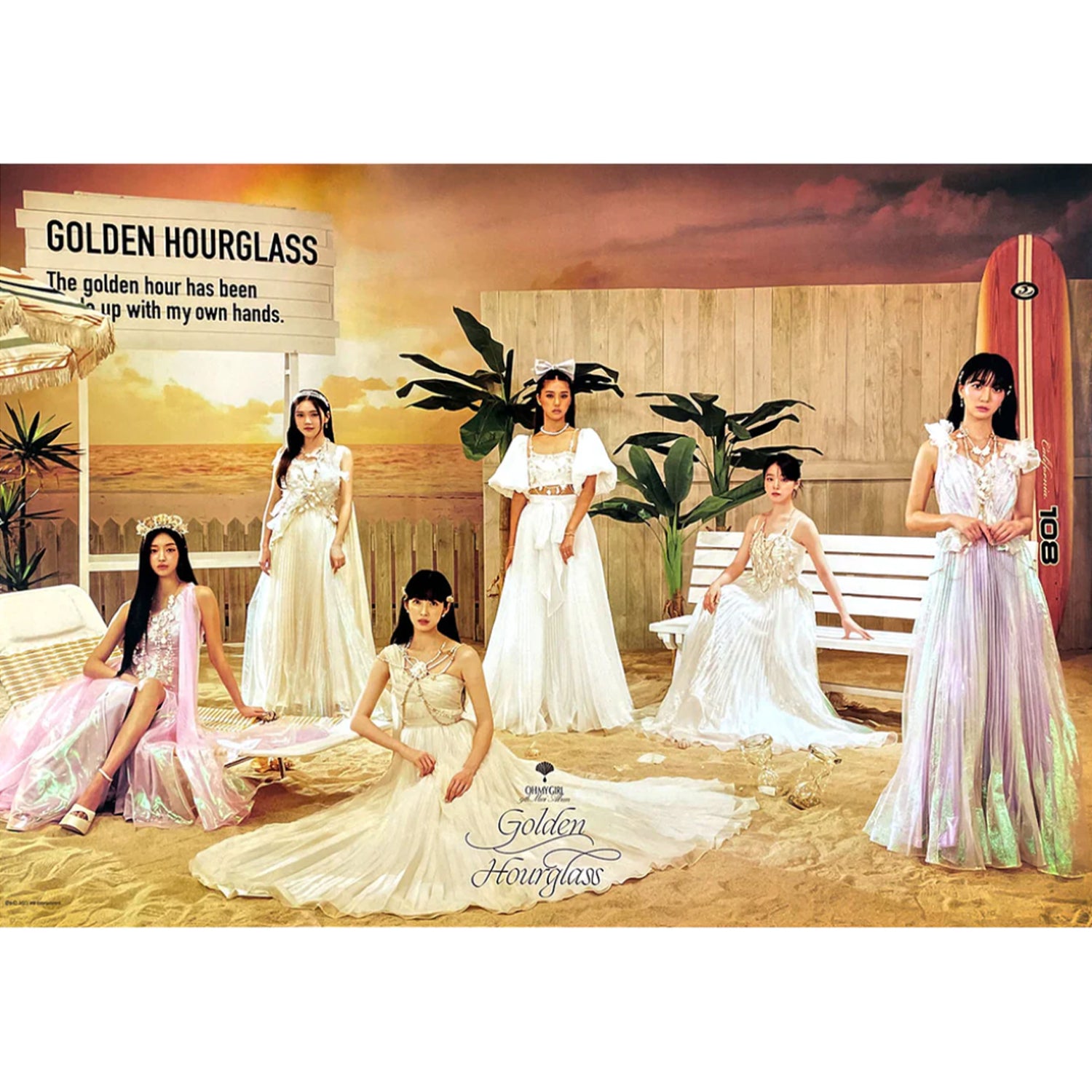 OH MY GIRL 9TH MINI ALBUM 'GOLDEN HOURGLASS' Official Poster - Kpop Merchandise for Fans, Room Decor & Gift Idea