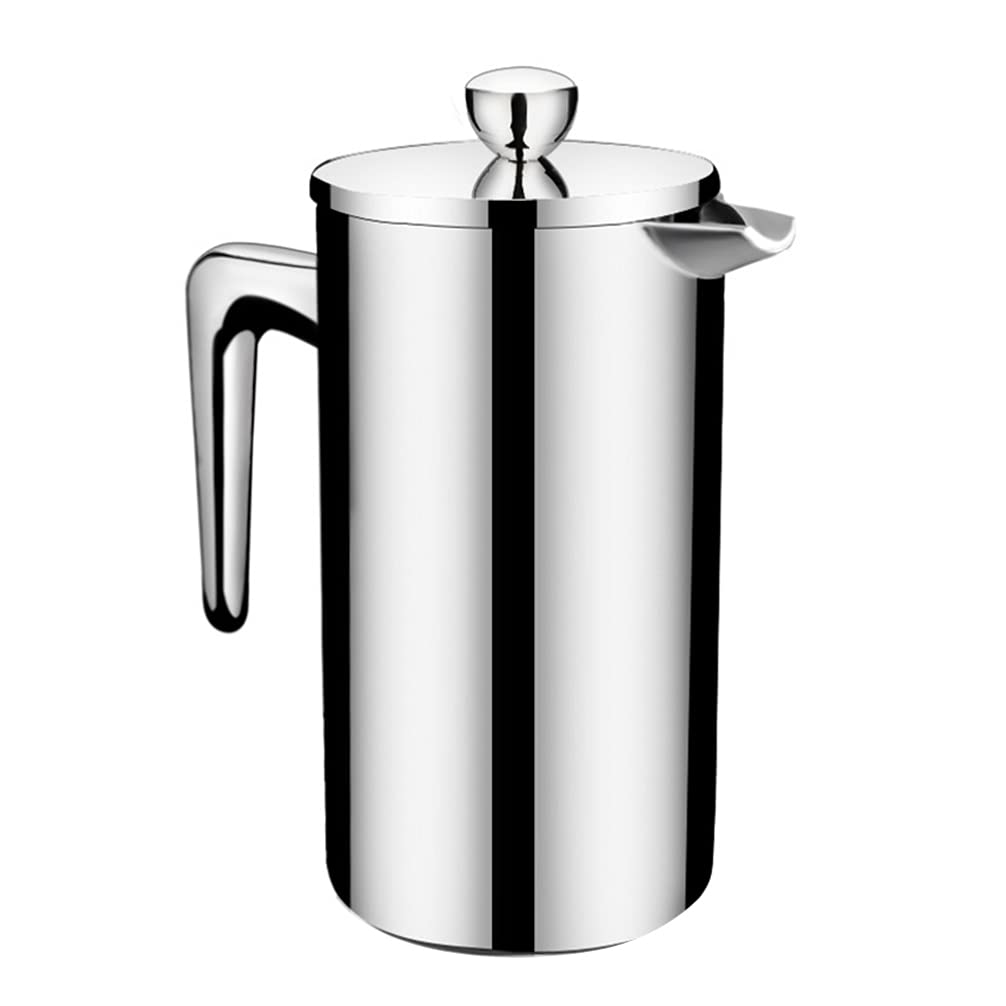 Yardwe 34oz (1L) Stainless Steel Insulated French Press Coffee Maker - Portable Coffee Press for Home, Office, Camping & Travel - Keeps Coffee Hot for Hours