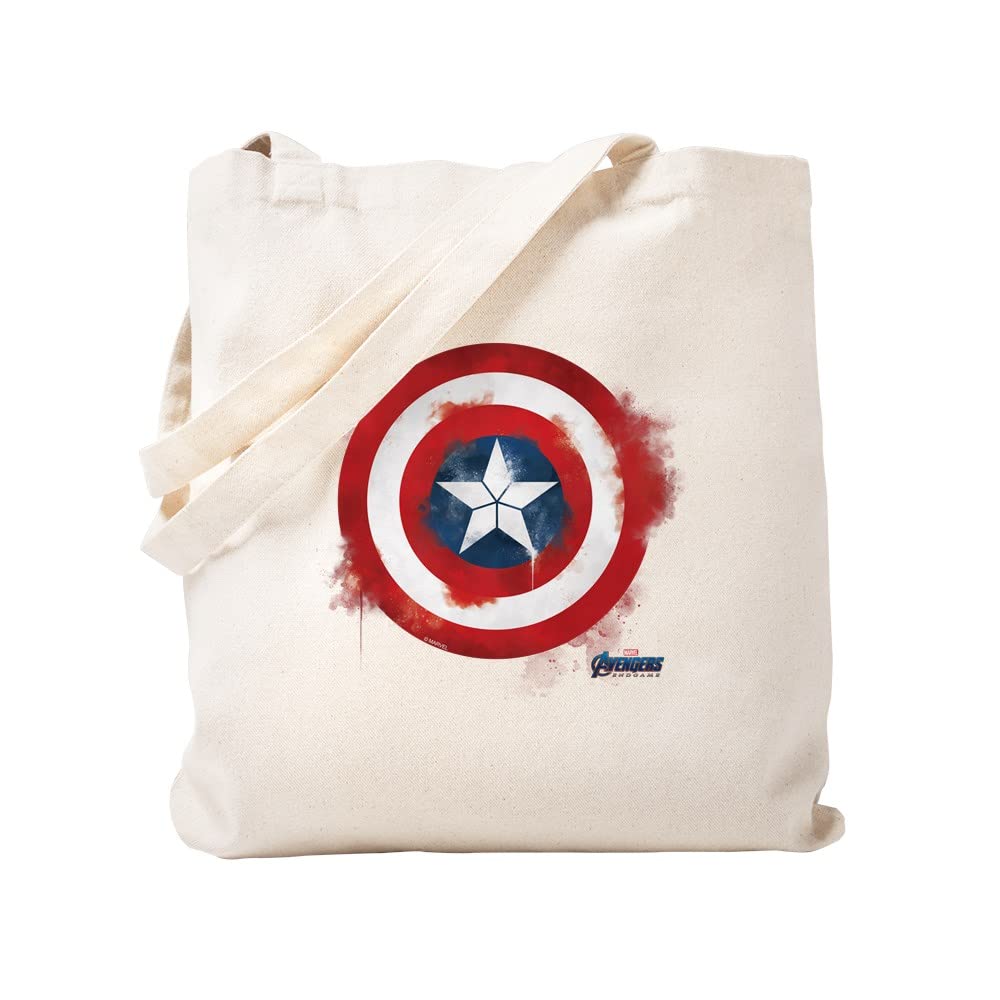 Captain America Tote Bag - Natural Canvas Reusable Shopping Bag for Groceries, Beach & Work | Marvel Superhero Gift for Fans