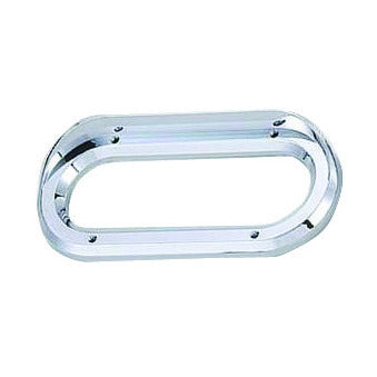 6 Pack Oval Chrome Light Bezels with Visor for Car Tail Lights - Upgrade Your Vehicle's Rear Lighting for Enhanced Style & Visibility (Perfect for Trucks, SUVs & Classic Cars)