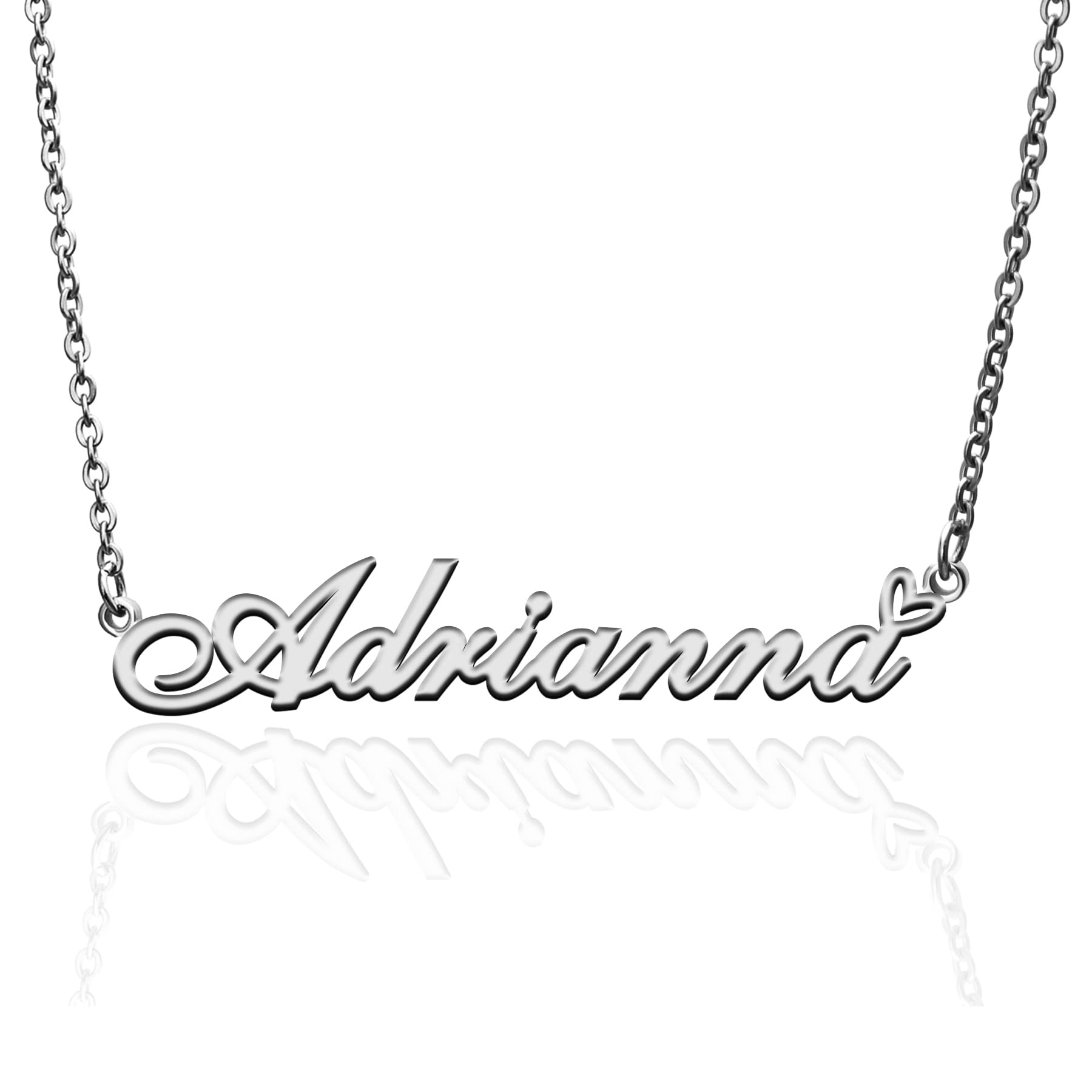 Personalized Name Necklace for Women - Custom Engraved Heart Pendant Jewelry - Unique Gift for Girlfriend, Mother, Daughter - Christmas, Birthday, Anniversary Present - Perfect for Date Nights, Weddings, Special Occasions