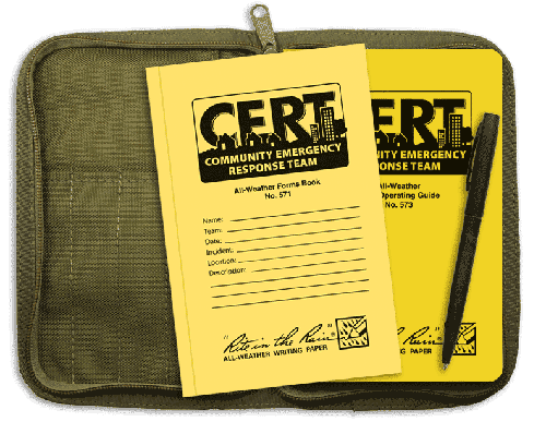 CERT All Weather Emergency Kit - Field Operating Guide, Forms Book & All-Weather Pen for Disaster Preparedness & Outdoor Survival