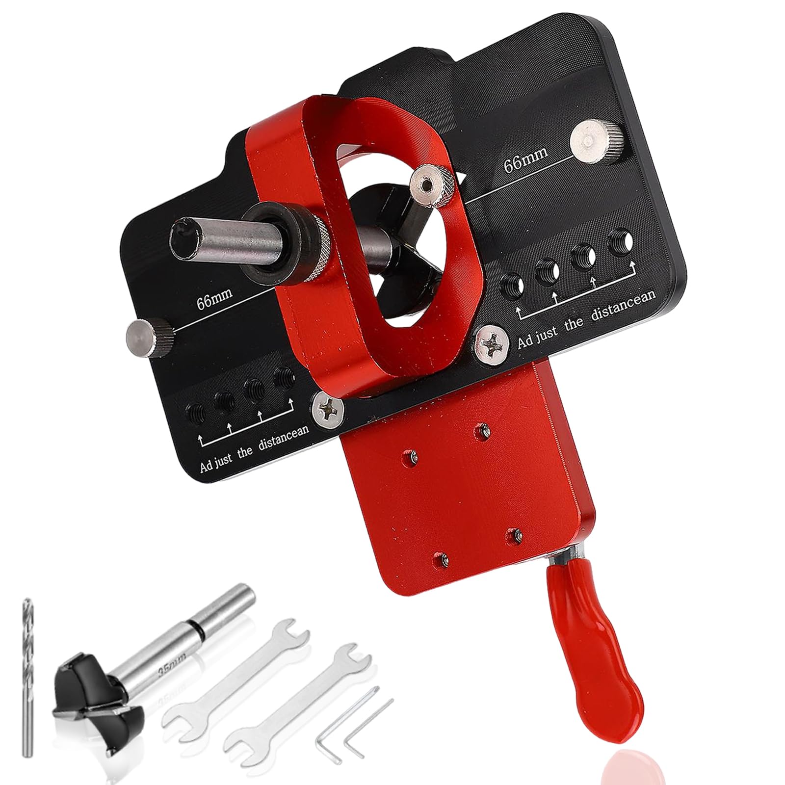 35mm Concealed Door Hinge Jig - Adjustable Woodworking Cabinet Hinge Drilling Guide for Perfect Cabinet Door Installation | Professional Cabinet Hardware Tool for DIY Home Improvement & Woodworking Projects