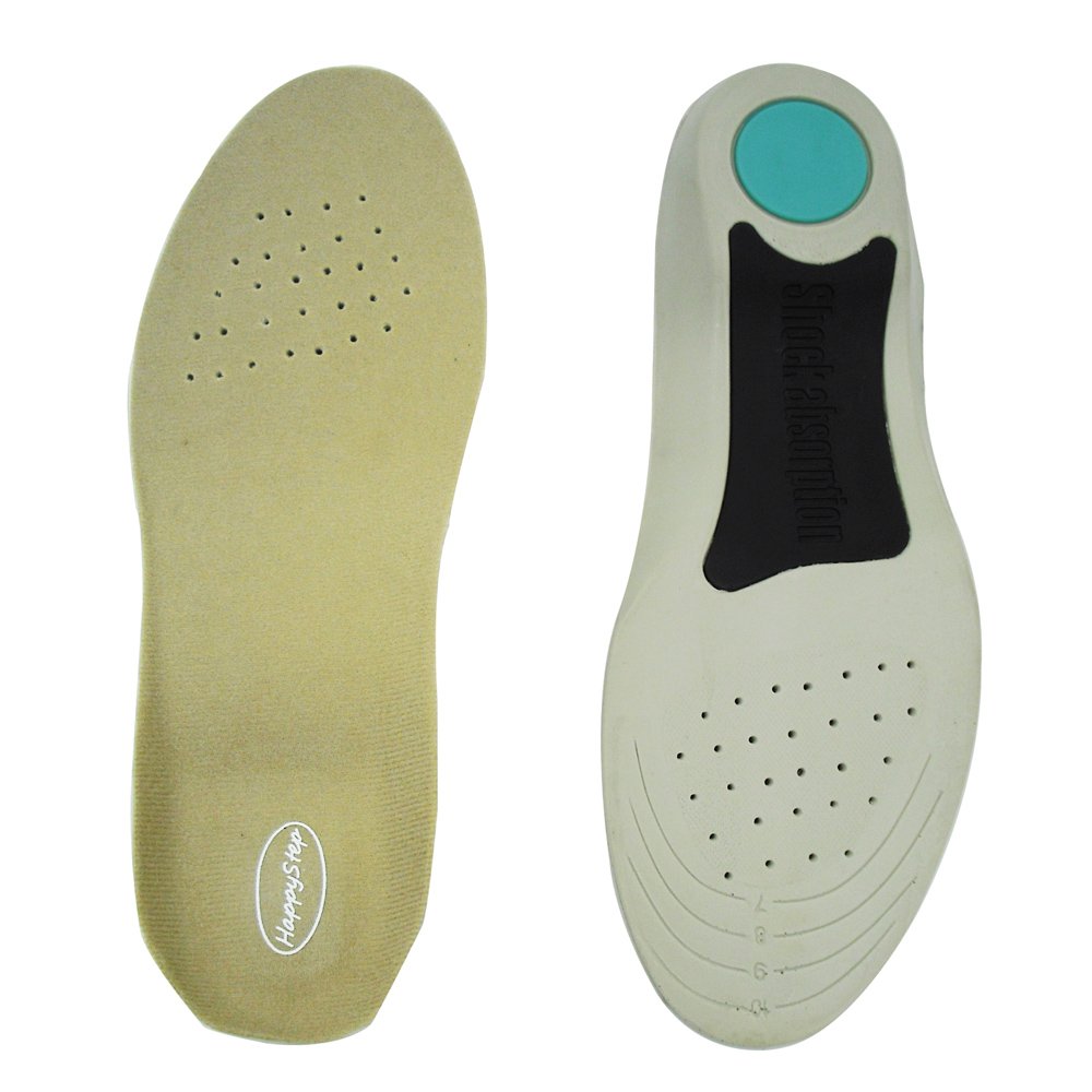 HappyStep Arch Support Insoles for Men & Women - Orthotic Shoe Inserts with Heel & Ball of Foot Cushioning - Shock Absorbing Insoles for Walking, Running, Hiking & Standing All Day (Men 9-12/Women 10-15) - Perfect for Work, Travel & Sports Activities