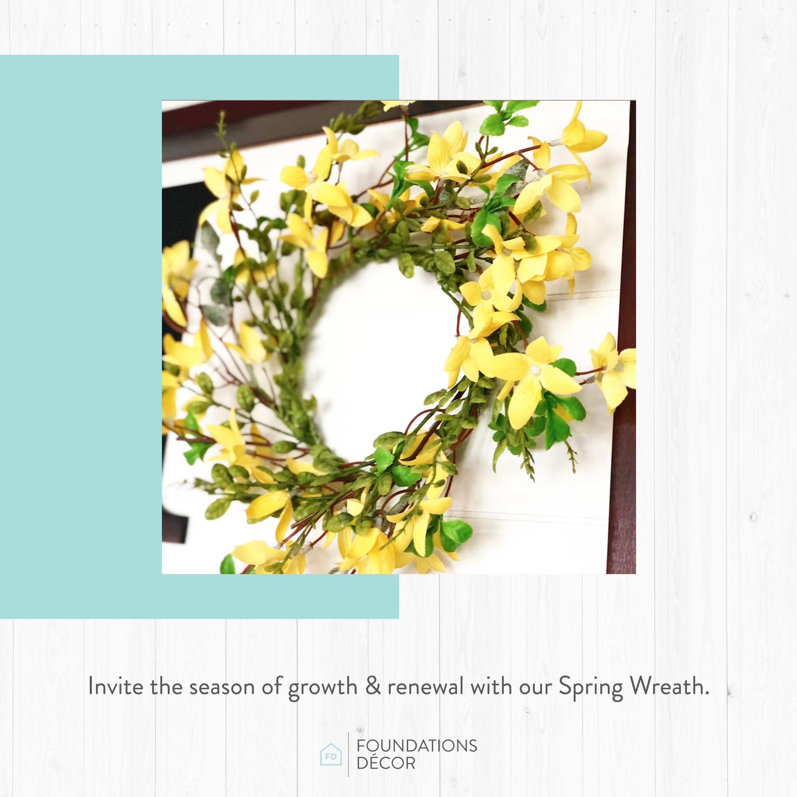 Rustic Farmhouse Seasonal Wreaths for Front Door, Living Room & Kitchen Decor - All-Season Stylish Home Wall Wreath by Foundations Decor | Perfect for Spring, Summer, Fall & Winter Home Decoration
