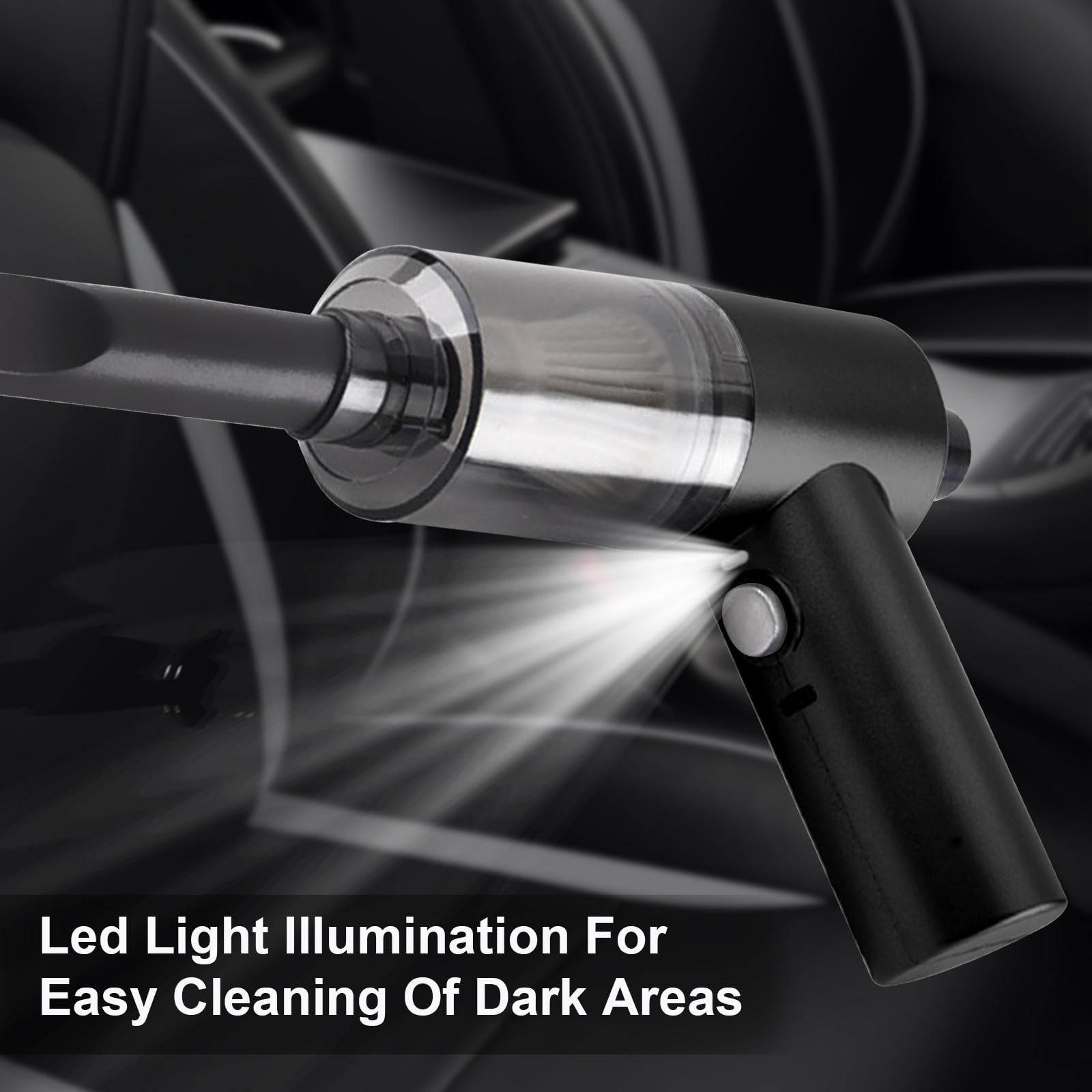 4000Pa Powerful Handheld Car Vacuum Cleaner - 2-in-1 Mini Dust Buster with USB Light | Portable Auto Vacuum for Car Seats, Home & Office Use