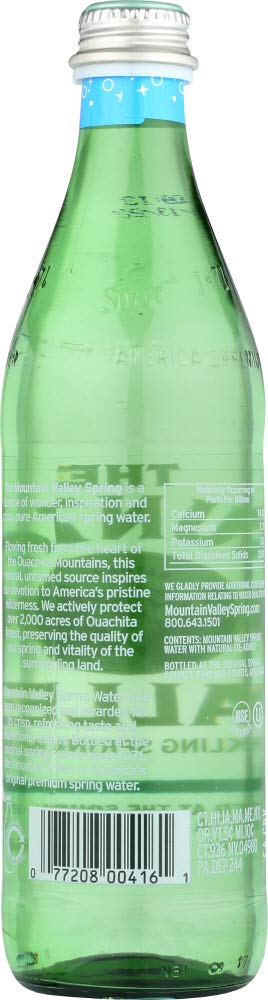 Mountain Valley Sparkling Spring Water - 96 Pack of 16.9oz Glass Bottles | Natural Mineral Water for Hydration, Parties & Healthy Lifestyle