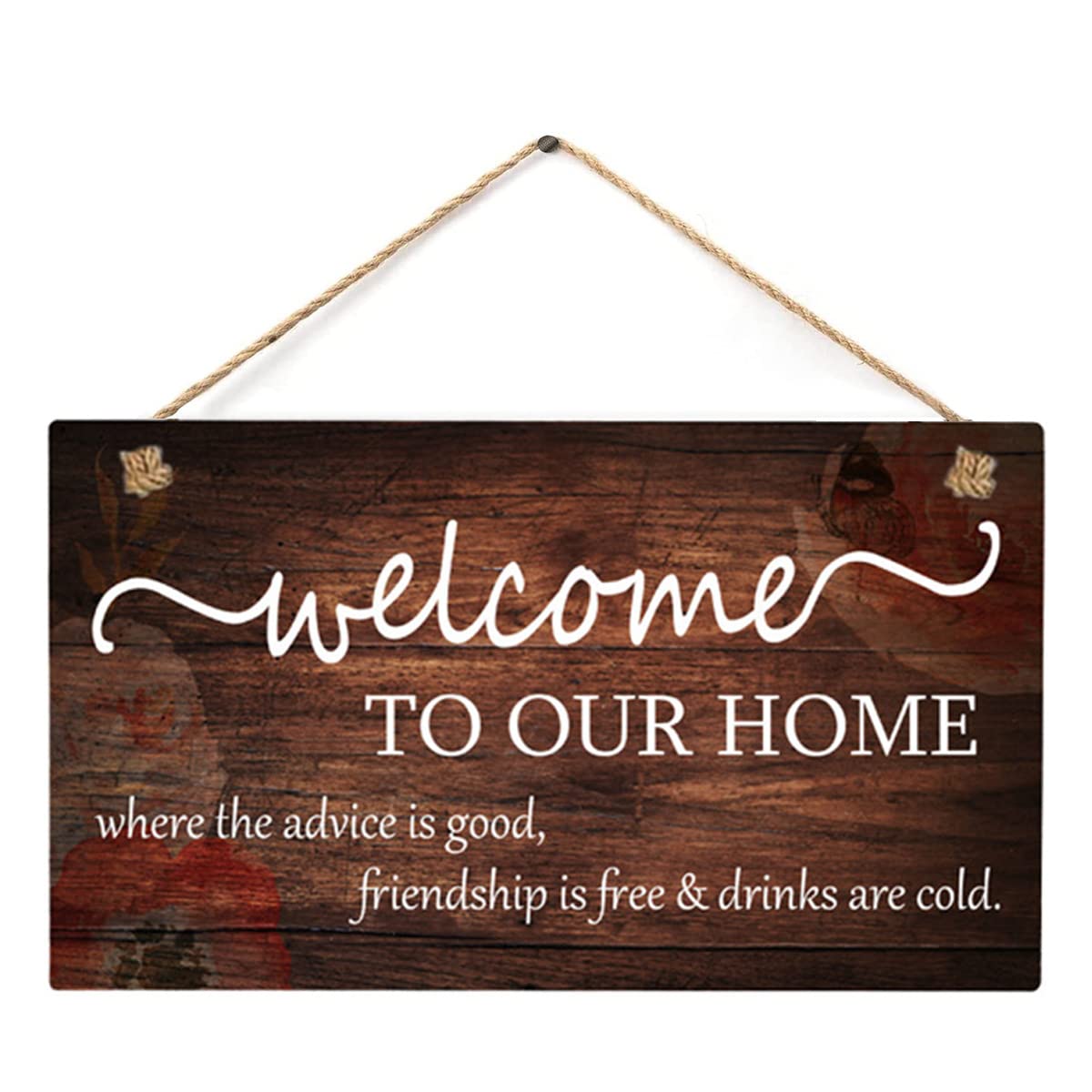 Rustic Farmhouse Welcome Sign - Handcrafted Wooden Wall Decor for Living Room, Porch & Outdoor Spaces - 6x10 Inch Wood Frame Home Decoration - Perfect for Housewarming Gifts & Country Style Interior Design